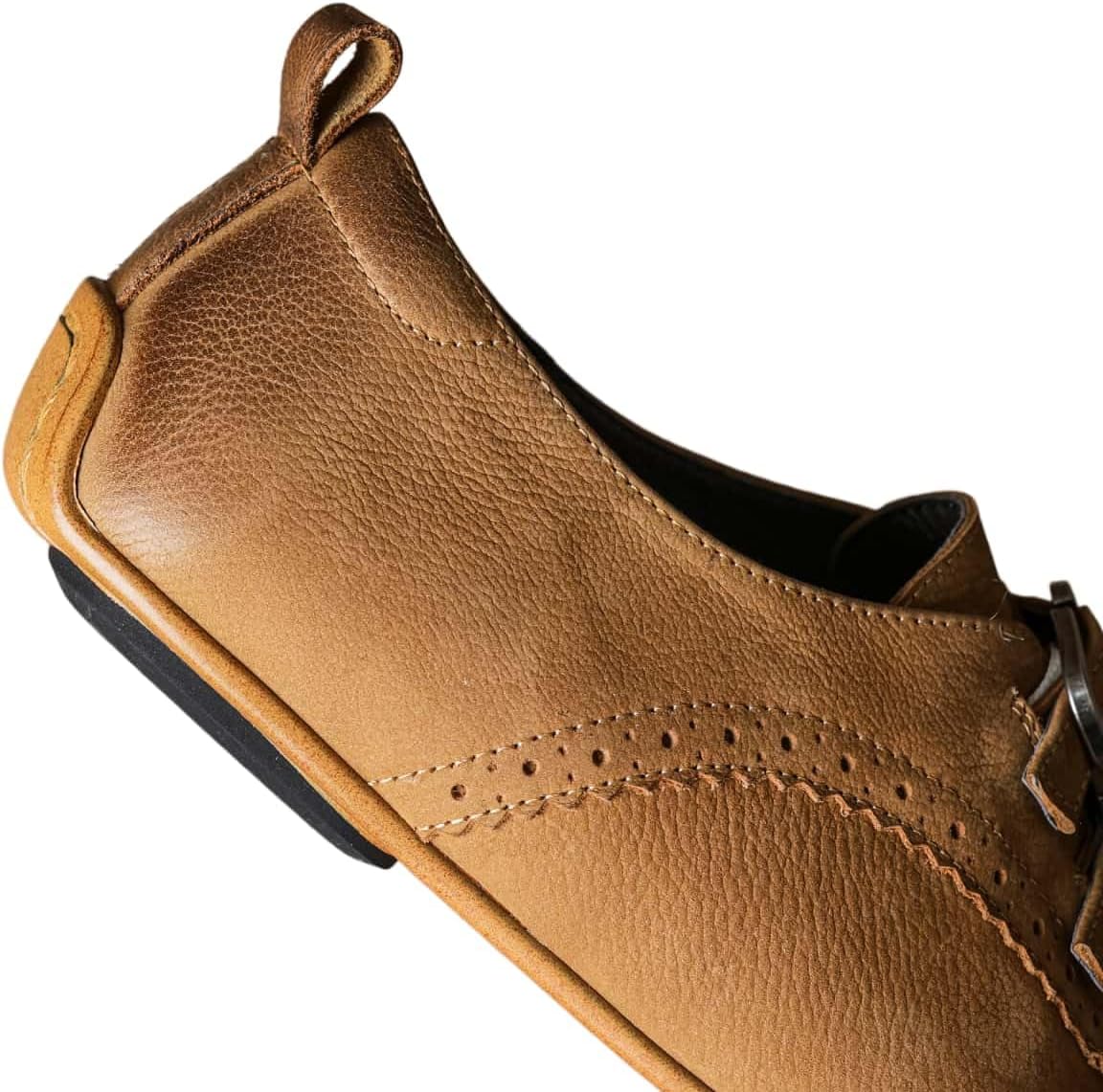 TinaCus Women's Brogue Shoes Suede Leather Handmade Round Toe Adjustable Buckle Oxford Flats Daily Office Work