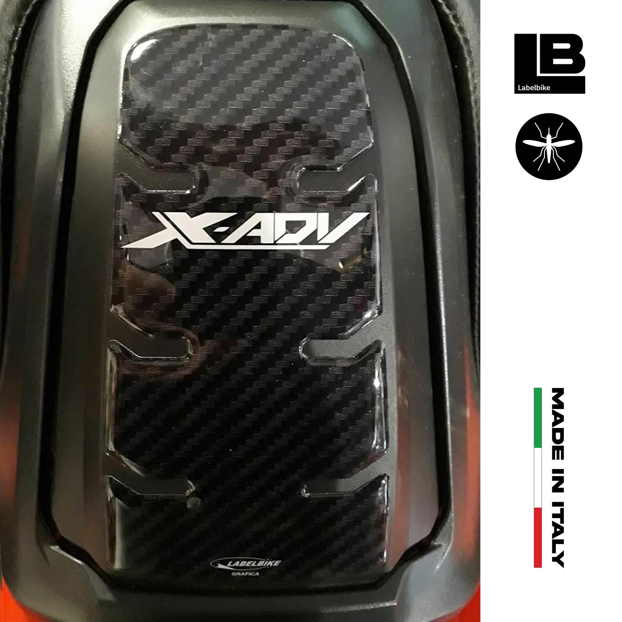 labelbike - Autocollant 3D Moto Scooter Porte du Réservoir Xadv Protection et Décoration en Résine avec Licence Officielle Compatible avec 750 Honda X-ADV 2017-2020 - Couleur Carbon