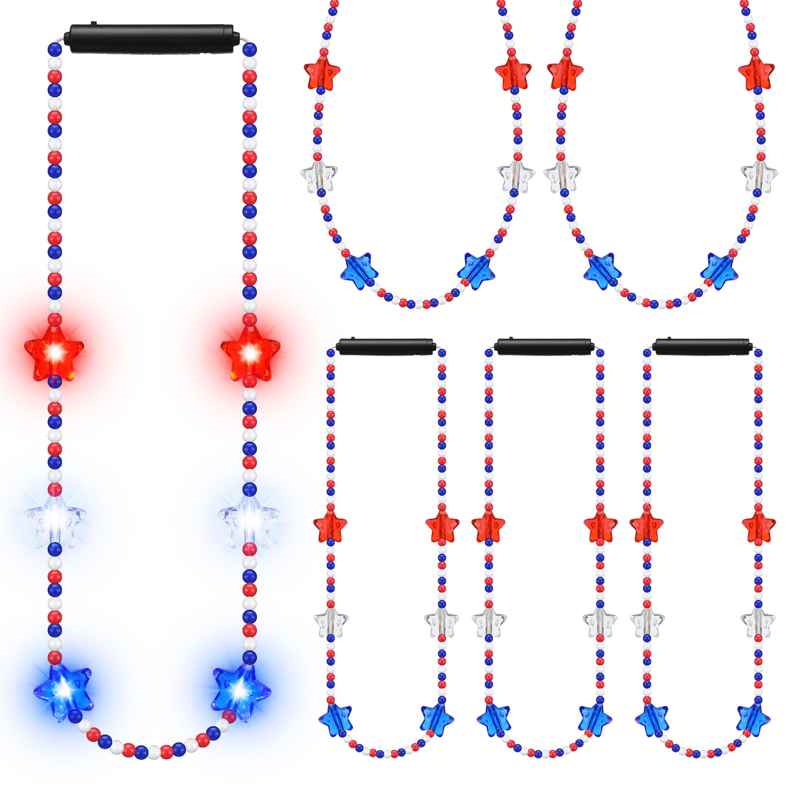 Collier de perles fluorescentes à LED Ecation tricolore à trois modes d'éclairage - 7
