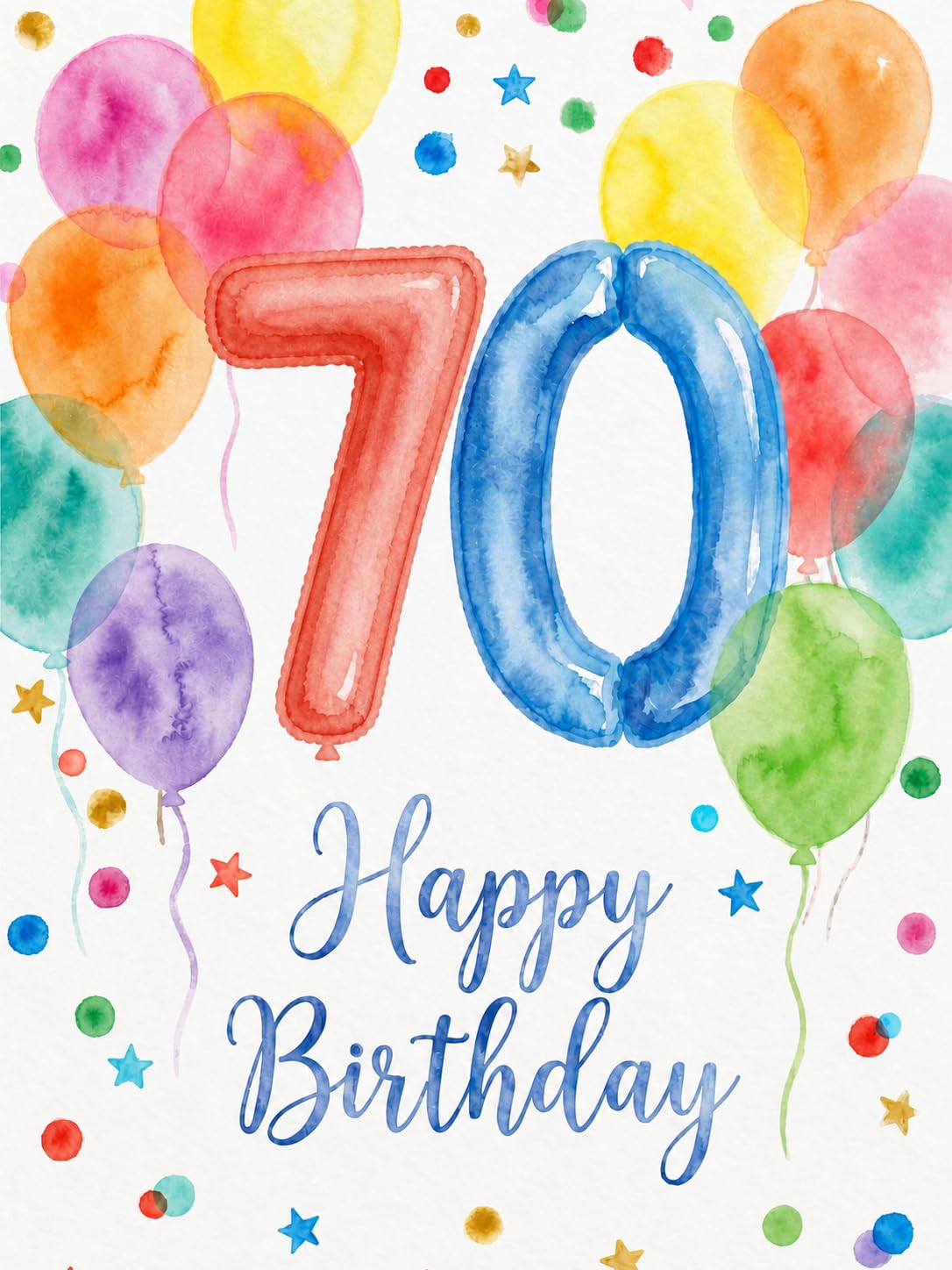 the lazy panda card company XXL A4 Birthday Card - Giant Birthday Card - Large Card to Write On - Premium 300 g/m² - With Envelope - Made in Germany (70th Birthday)