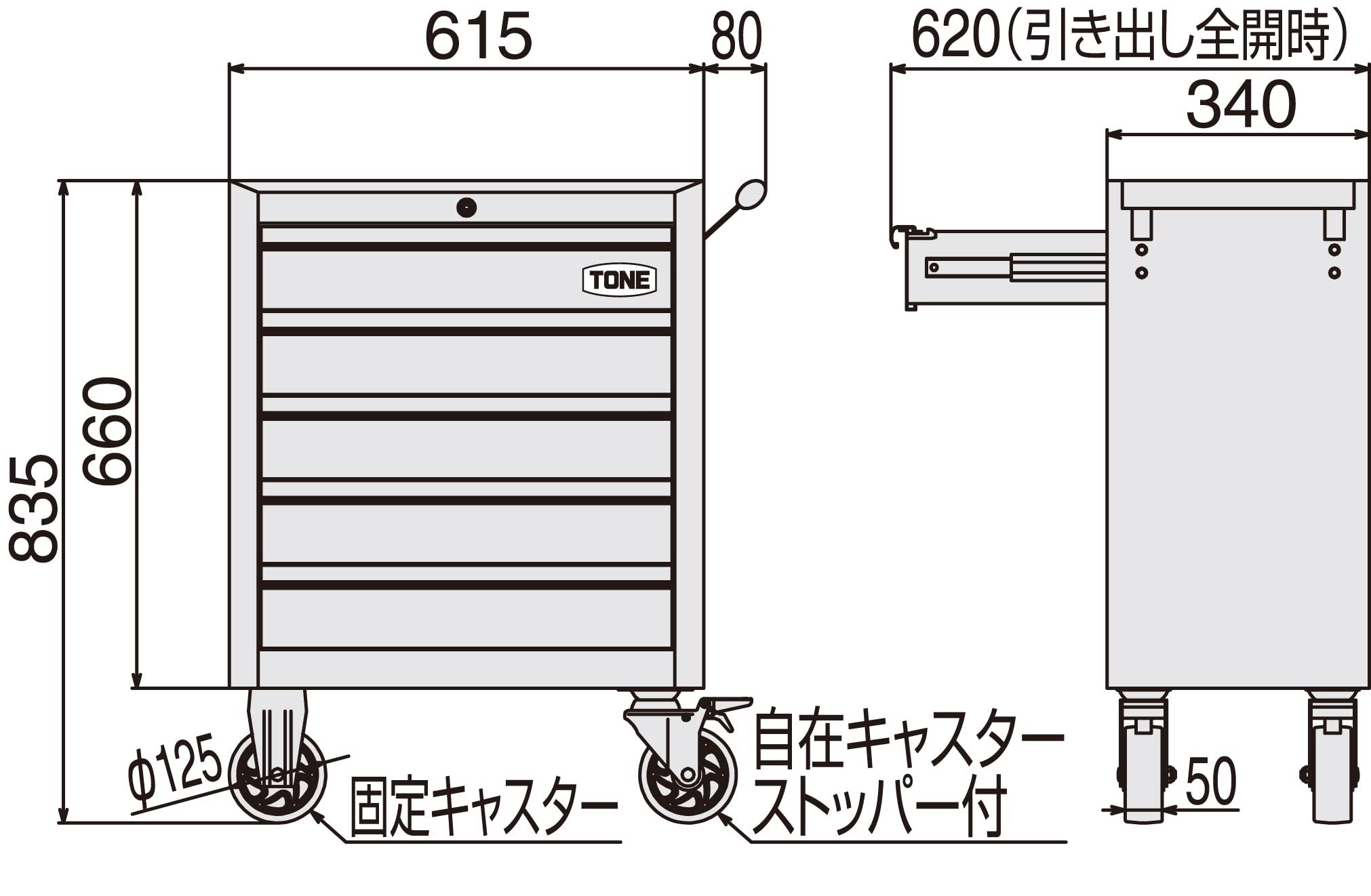 Amazon | トネ(TONE) ツールキャビネットセット TCA3100 差込角9.5mm(3