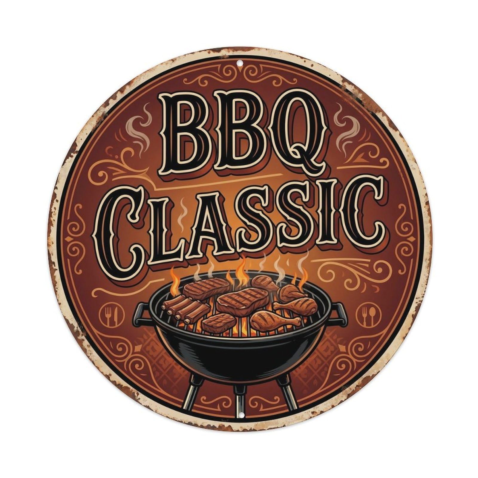 Tgrcjimh Style. Vintage Bbq Classic Outdoor Bar Metal Tin Sign