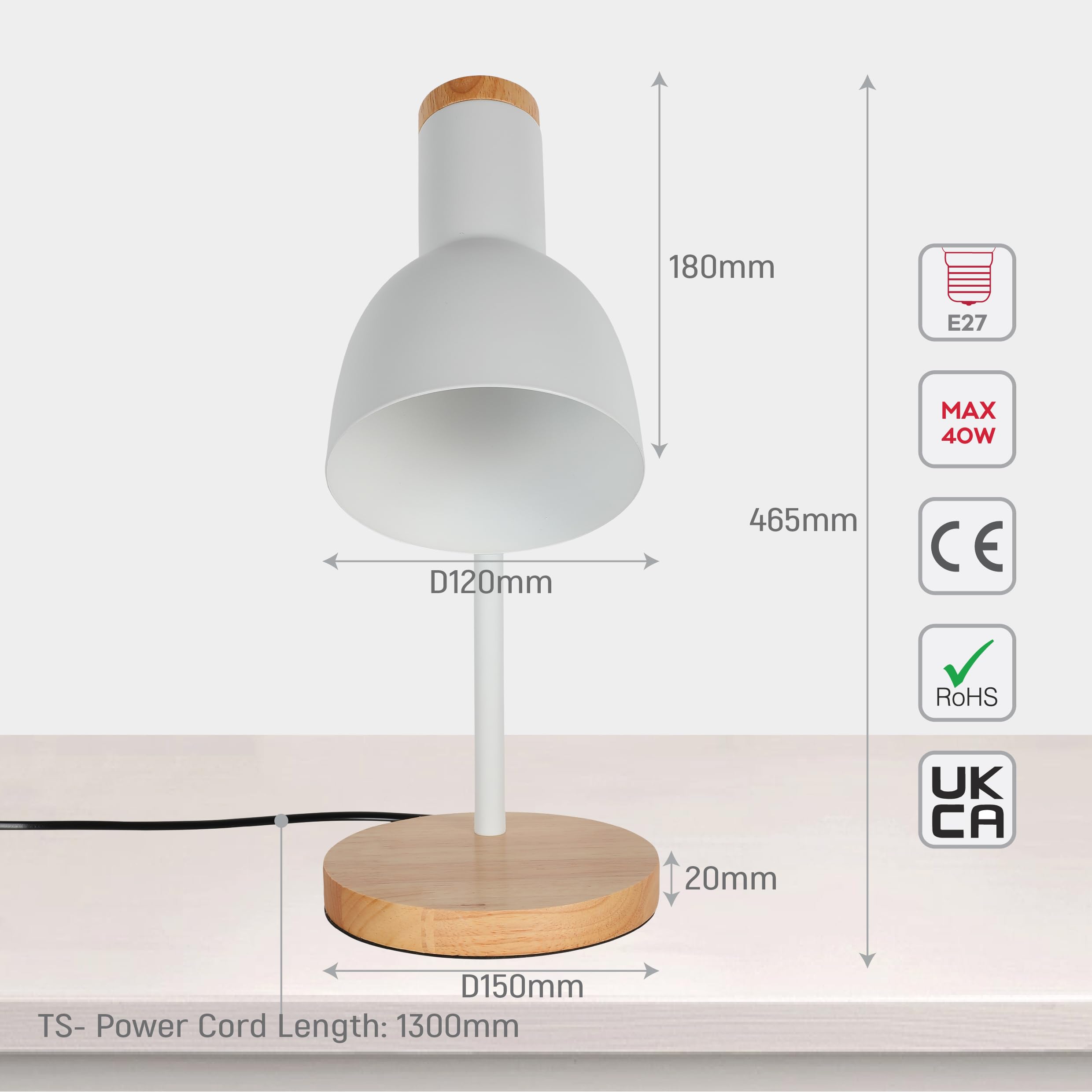 TEKLED® LED Desk Lamp, White - Image 4