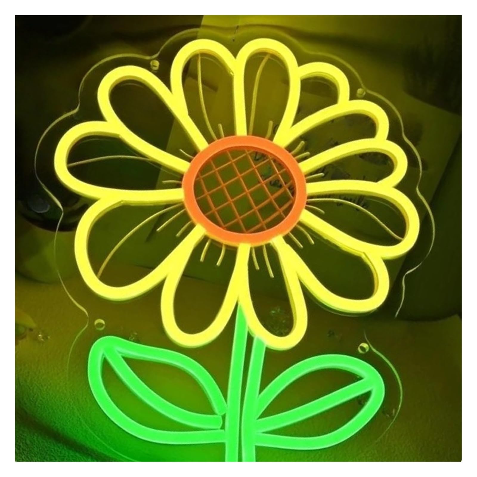 SHOUXI Sign Lamp Handmade Neon Signs USB Powered Sunflower Neon Lights Suitable for Bakery Dessert Shop Children's Room Decor 30cmx35cm