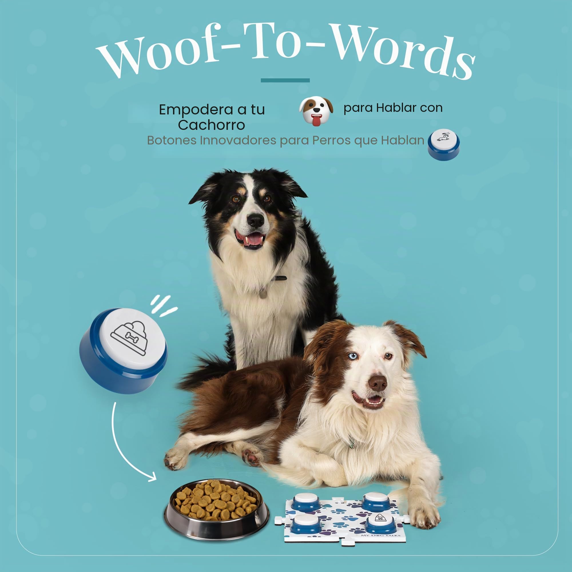 Dog and Cat Communication Training Buttons | MyDogTalks (12 Botones con 3 tapetes)