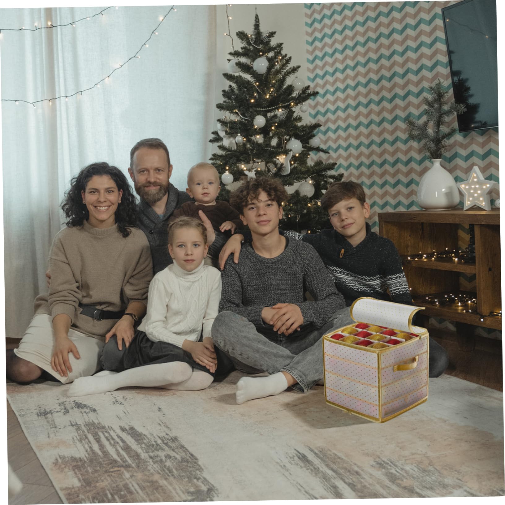 LABRIMP Weihnachtskugel Aufbewahrungsbox 75 Fächer Kunststoff Staubschutz Aufbewahrungstasche Für Weihnachtsdekoration Zuhause Und Party