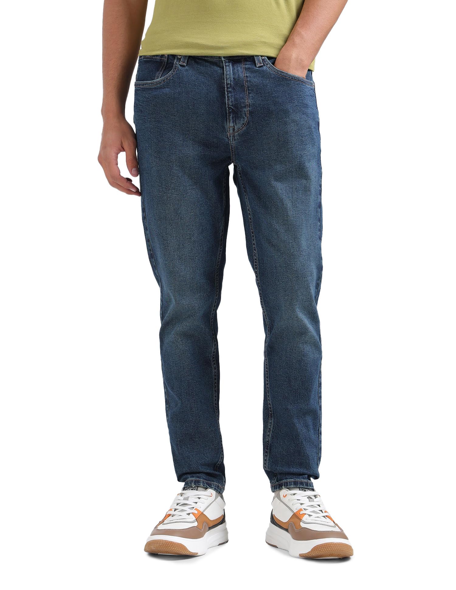 flying machine Men's Relaxed Tapered Fit Jeans| Solid | Mid Rise | Stretchable | Jeans for Man-picture-13