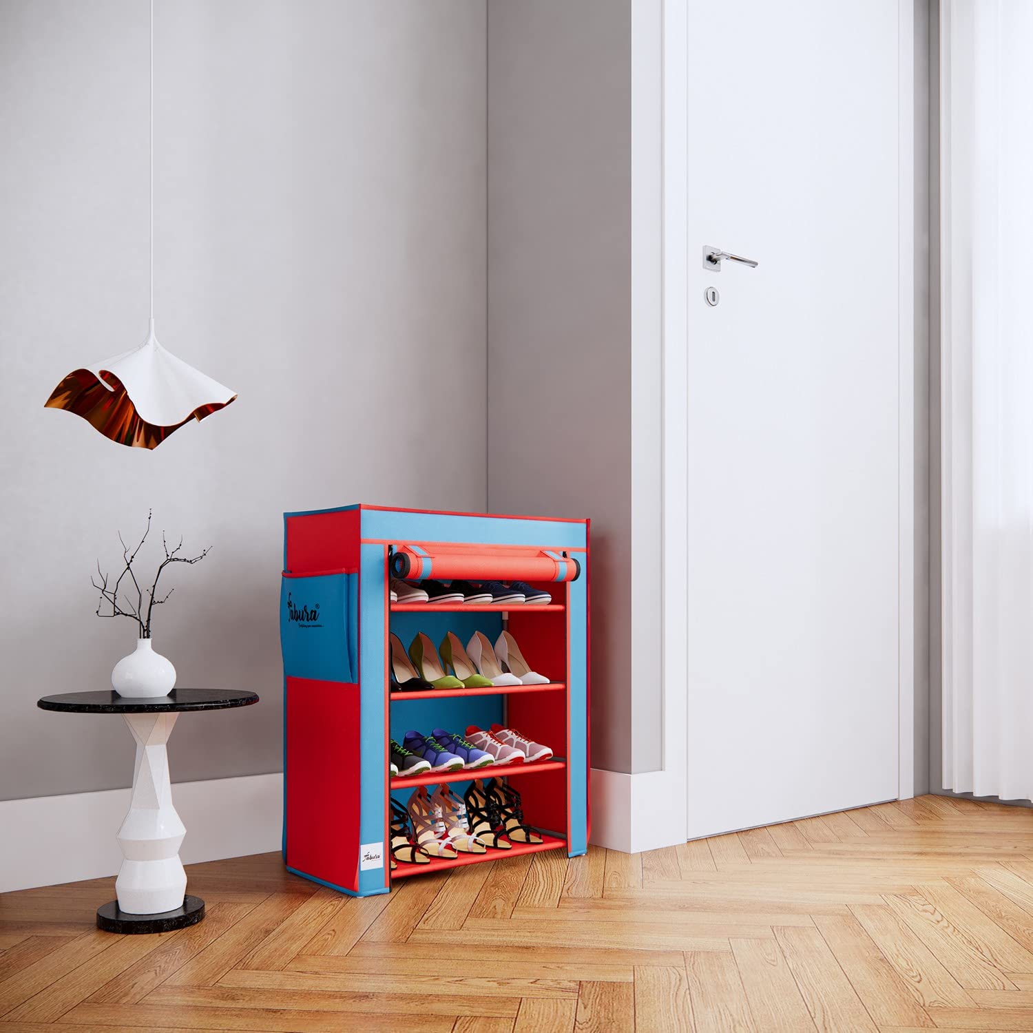 Fabura Shoe Rack in 4 Layers with Cover/Multipurpose Rack/Kids Rack/Collapsible Wardrobe-image-45