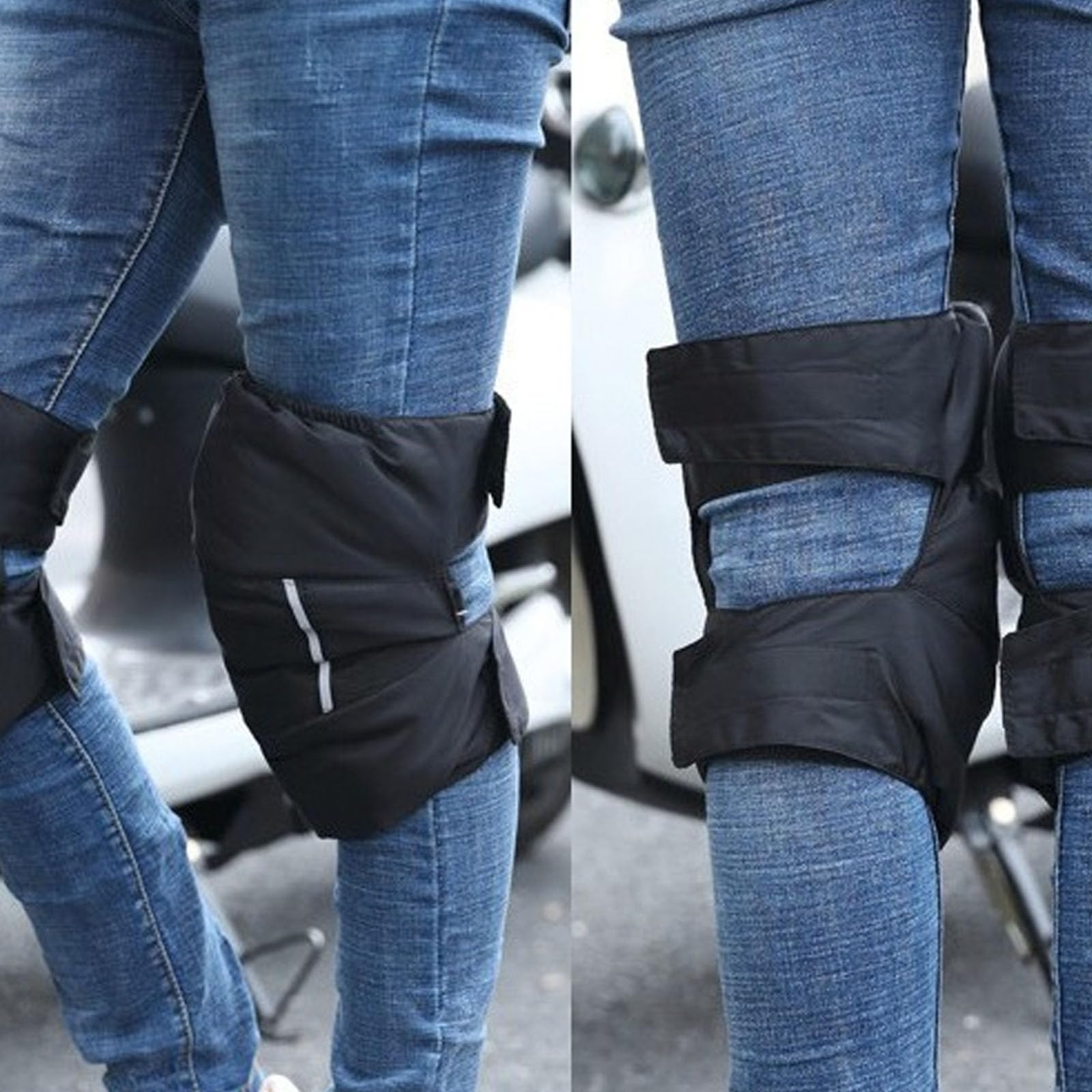 Ginocchiere per moto, Cinghie adesive Strisce riflettenti Ginocchiera leggera Supporto for ginocchio da neve