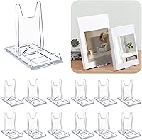 BoundlesEcho 12 Pack Clear Acrylic Adjustable Display Stands - Book Holders for Books, Magazines, Phones, Art, CDs, Collectibles | Home Office Retail