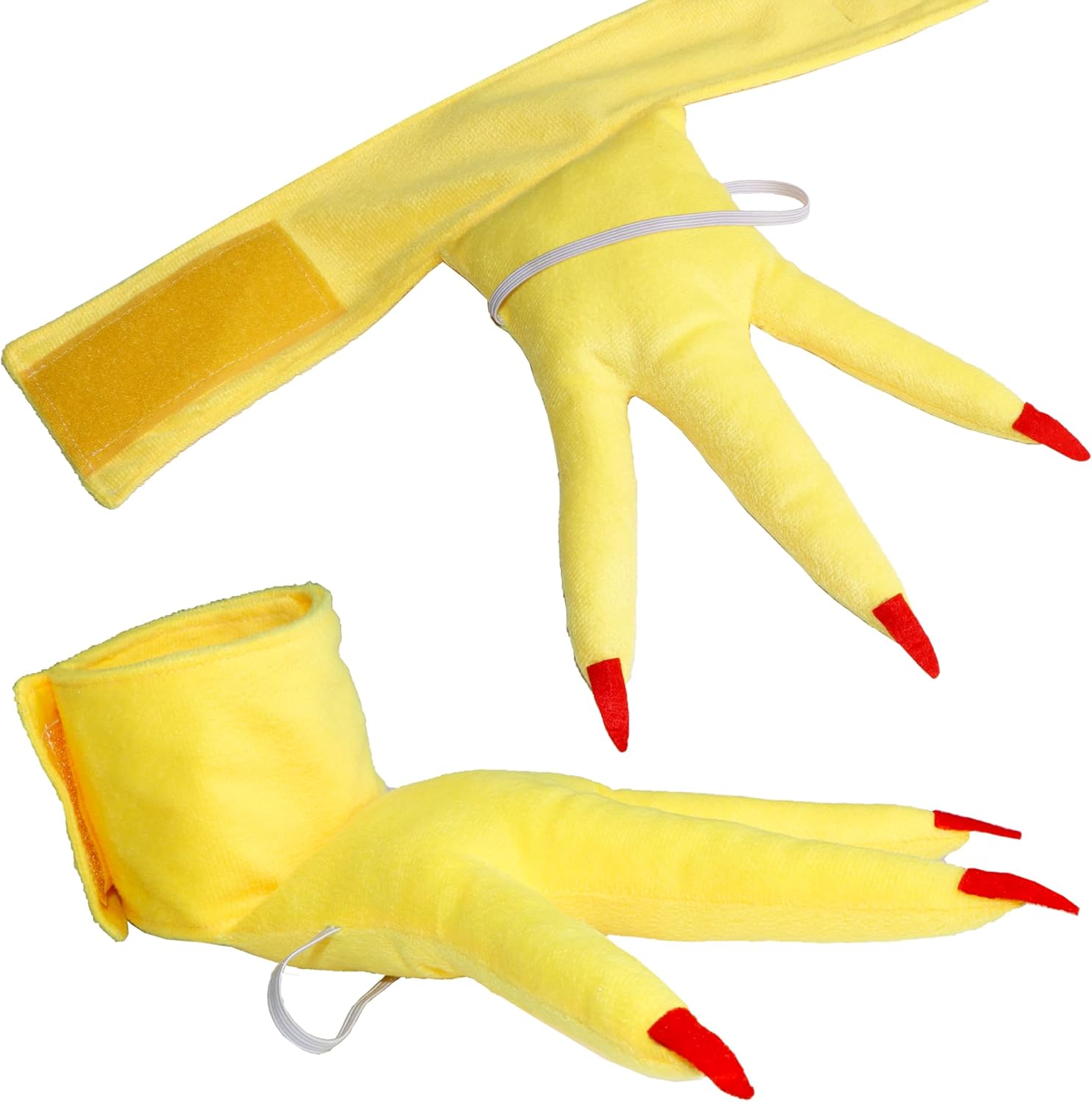 Tequise Rooster Costume Accessories - Comb Headband, Chicken Tail, Beak Nose Mask, Feet Costume Shoes Covers, Yellow-White - Image 6