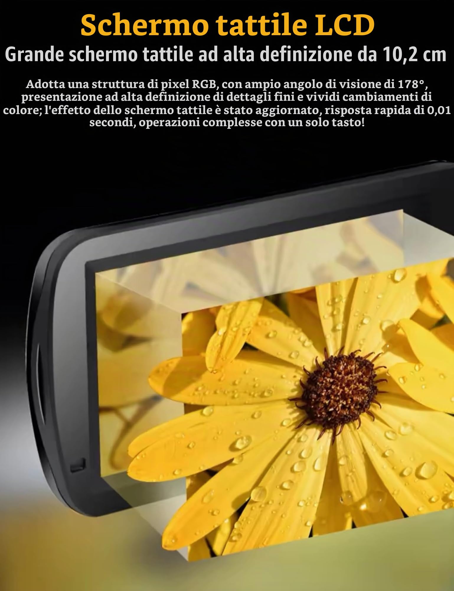 Sxhlseller Videocamera 4K per Vlogging Con Zoom Digitale 64MP 18x, Touch Screen da 4 Pollici, Microfono, Telecomando, Luce di Riempimento, Professionale