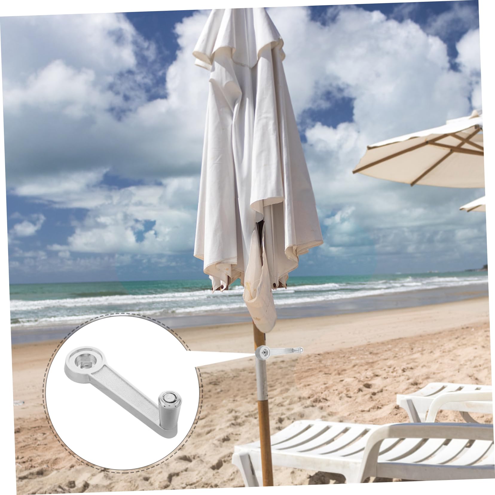 Maniglia a manovella per terrazzo, ricambio per esterni, compatibile con ombrelloni e mobili da giardino, accessori robusti per spiaggia, terrazza e picnic, facile installazione