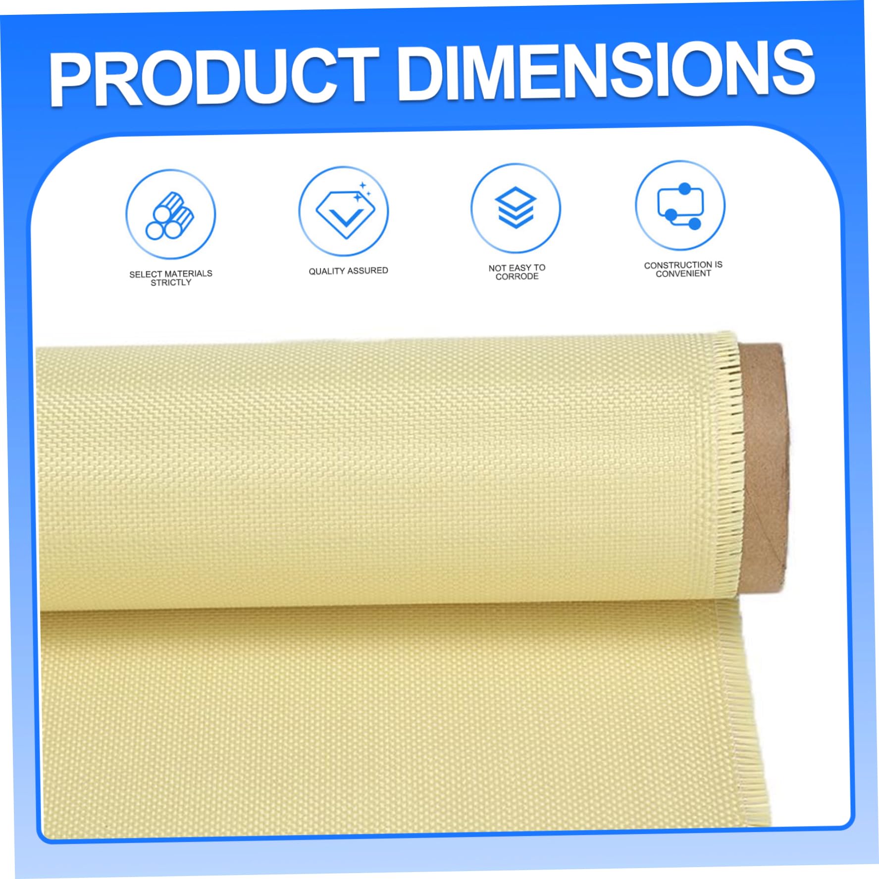 Kevlar -Stoff, 1MX1M gefaltet 1500D Kevlar Blatt 220 g Aramid Normalgeschnitten geschnittenem resistentem, gelbem Stoff mit hoher Festigkeit