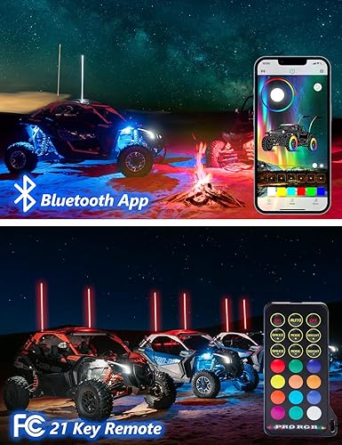 Miniatura 6 de Chelhead Luces LED X3 de colmillos RGB, control remoto por aplicación RGB, luz de giro, luz de persecución de color frontal compatible con Can Am