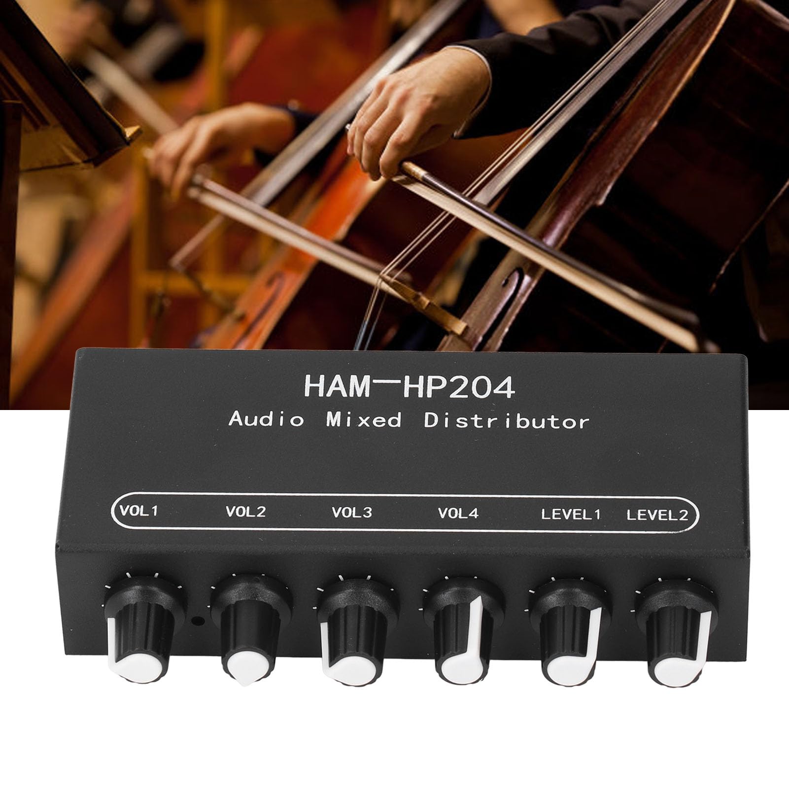 Distributore Mixer Stereo, Mixer Audio HiFi da 3,5 Mm a 6 Canali Amplificatore per Cuffie Switcher Splitter Mixer 2 Ingressi 4 Uscite Controller Audio per Cuffie Amplificatore