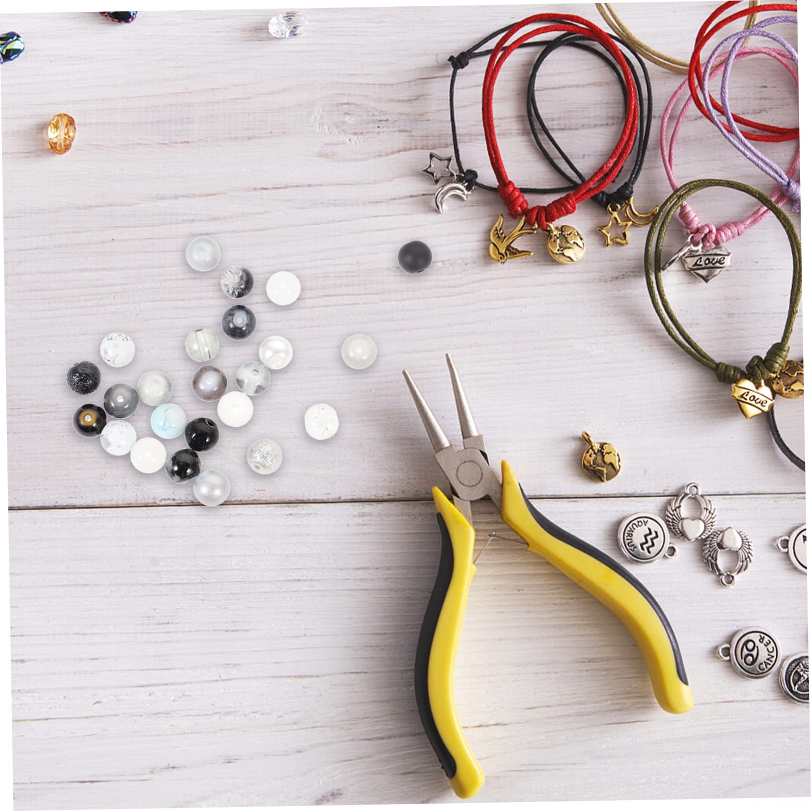 Angoily Winzige Glasperlen Runde Lose Perlen aus Glas 1 Kasten Bastelmaterial für Armband und Kettenherstellung für Selbstgemacht Schmuck