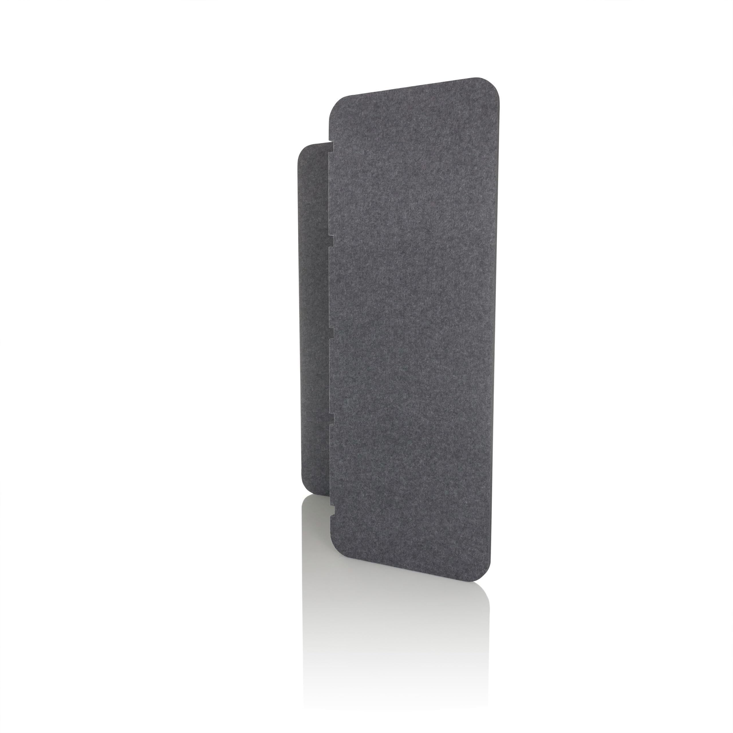 hjh OFFICE Cloison Acoustique Verticale FLEXMIUT EL Cloison en 3 Parties indépendante, Protection visuelle pour Le Bureau et la Maison, Gris