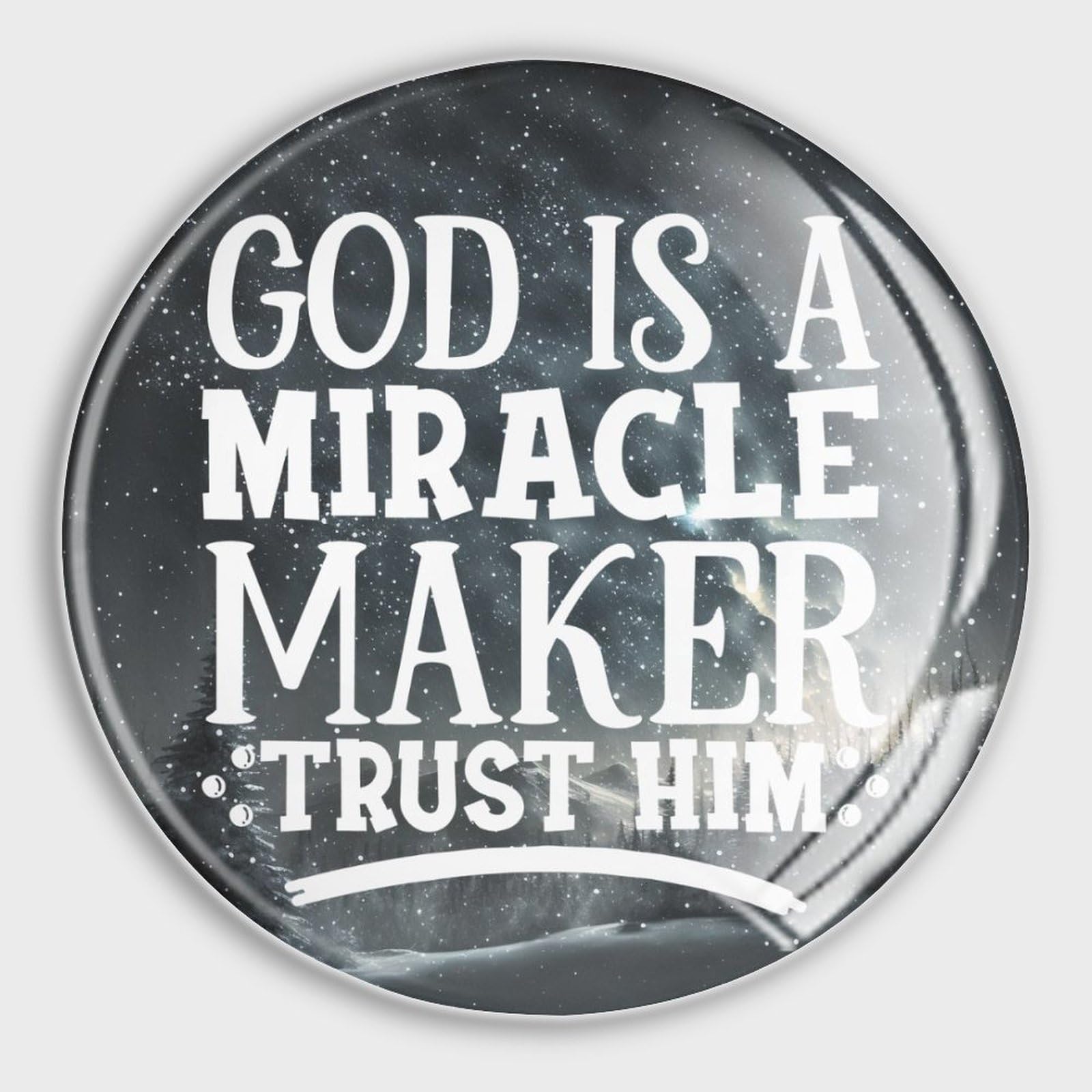 4 aimants puissants en verre God Is A Miracle Maker pour tableau et frigo