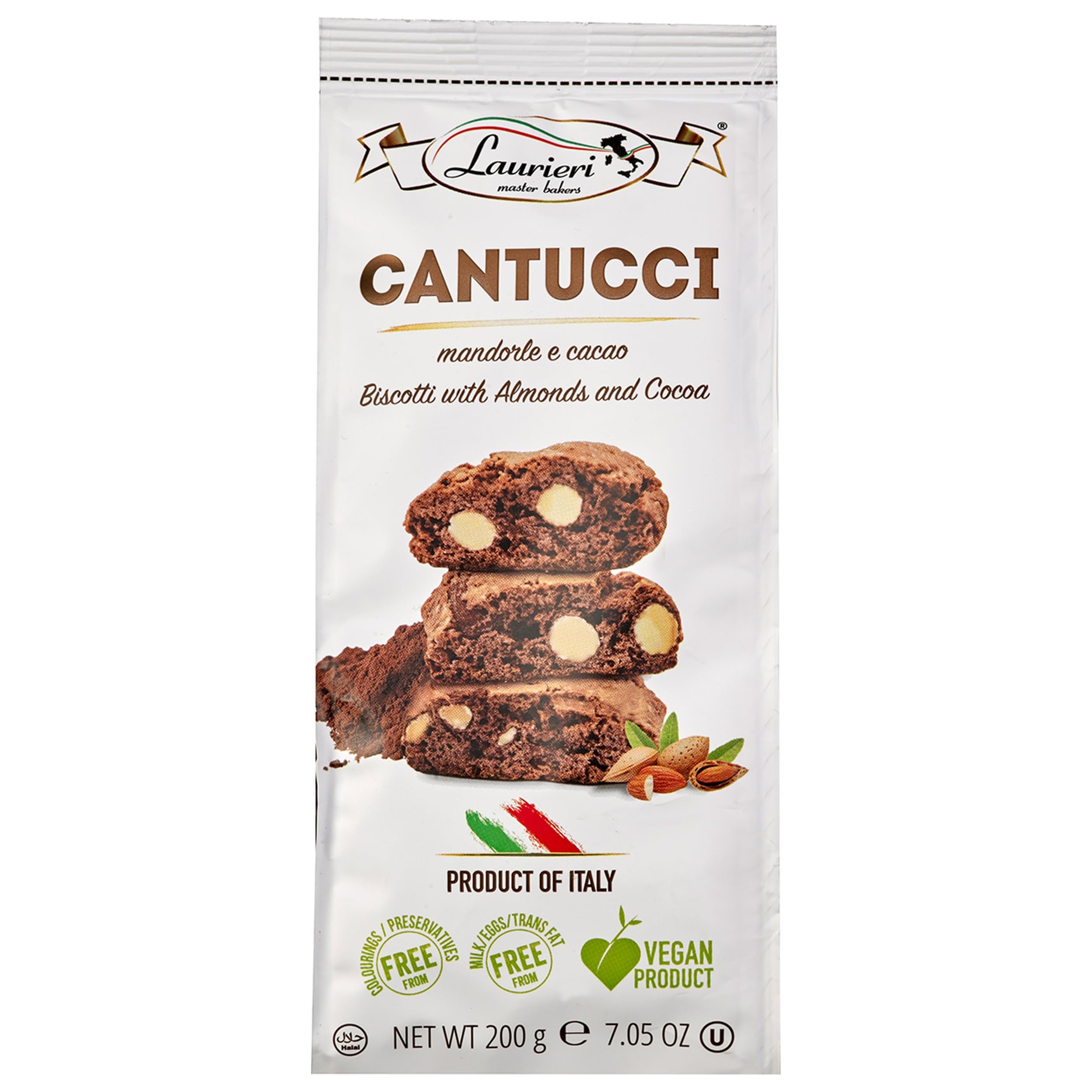 Laurieri Cantucci mit Mandeln und Kakao aus Italien inkl. FeinWert E-Book (12 x 200 g)