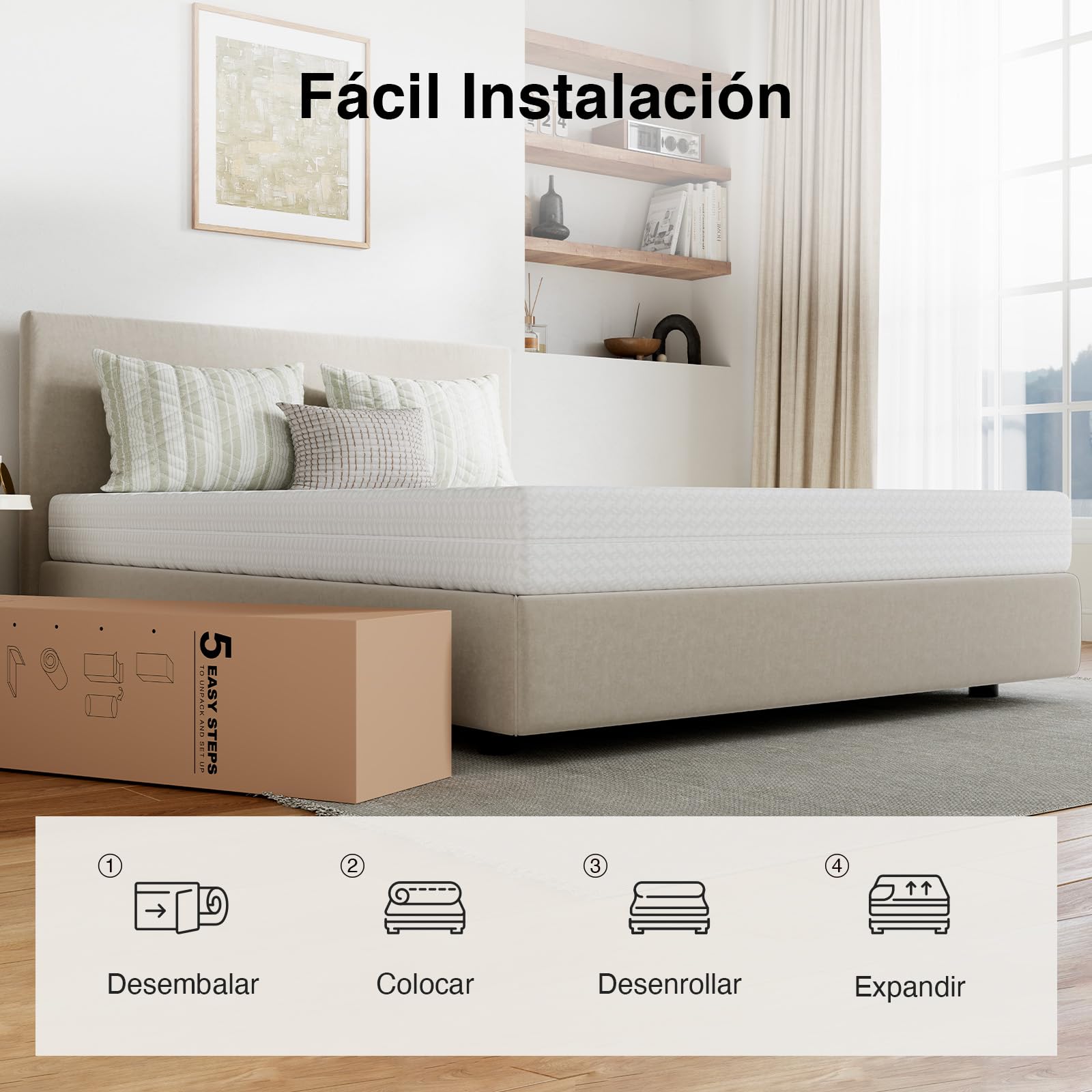 Novilla Colchón 90x190 de 7 Zonas de Espuma fría | Tamaño Seleccionable | Funda Transpirable Lavable a 60° | Certificación Öko-Tex y CertiPUR-US | Colchón Enrollado, Altura 14 cm