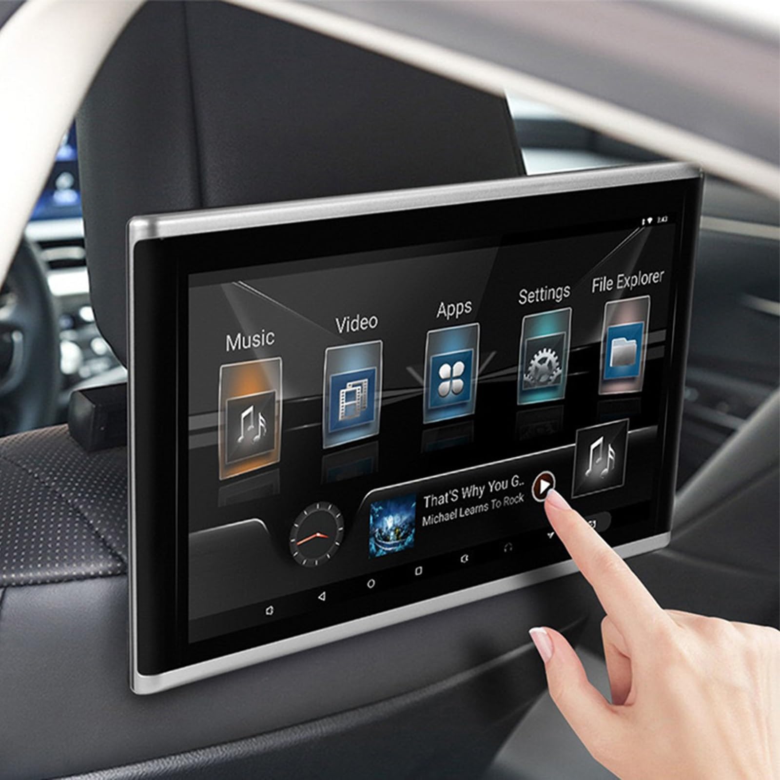 Générique Écran D'appui-tête Portable 10,1 Pouces pour Voiture, Lecteur Vidéo 4K pour Siège Arrière, Système De Divertissement Arrière 2+32 Go, Prise en Charge De Plusieurs Langues