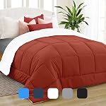 Equinox International Comforter - Siliconized Fiberfill - (350 GSM) White Alternative Goose Down Duvet (King) - Box Stitched - Corner tabs