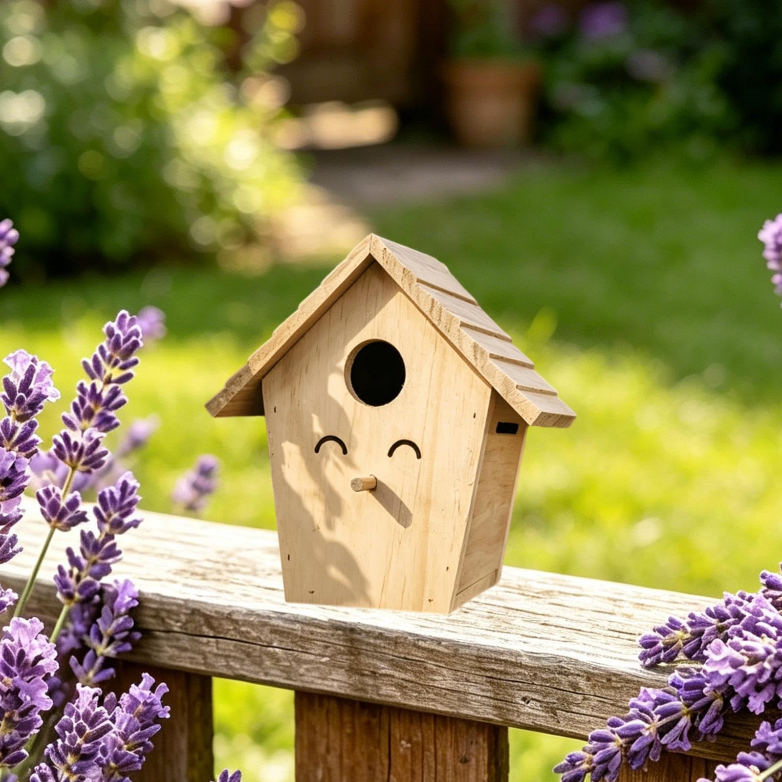 Nichoir en Bois Décoratif, Mini-nichoir avec Perchoir de Rechange, Idéal pour La Décoration de La Maison, du Jardin et de La Cour.
