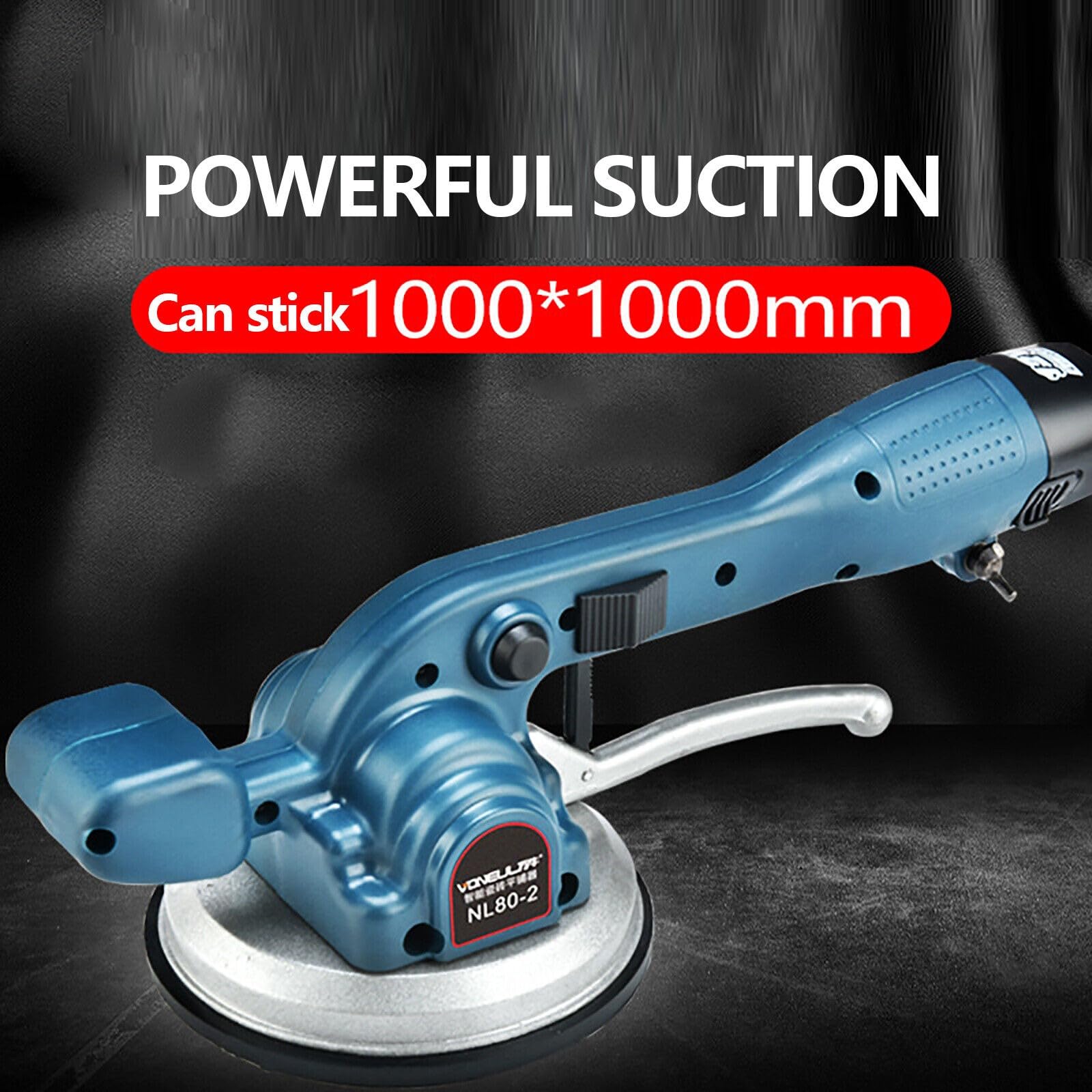 Fliesenvibrator Fliesenleger mit Saugnapf Akku Vibrationsgerät für 30-100 cm Fliesen 12000 U/min Aluminium Nivellierwerkzeug Wiederaufladbar für Bodenverlegung