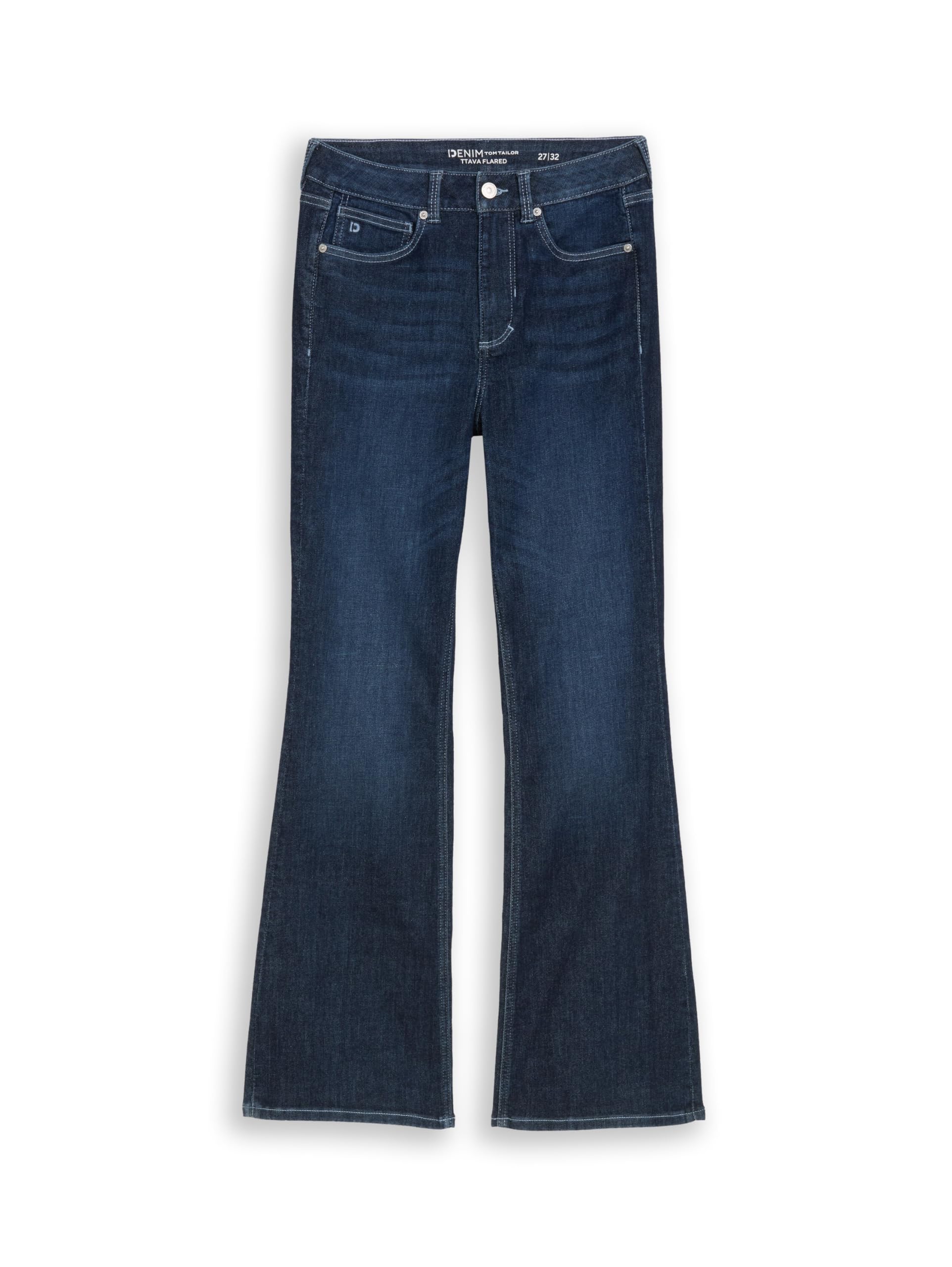 Tom Tailor Denim Damen TTAVA Flared Jeans mit Stretch 1051479