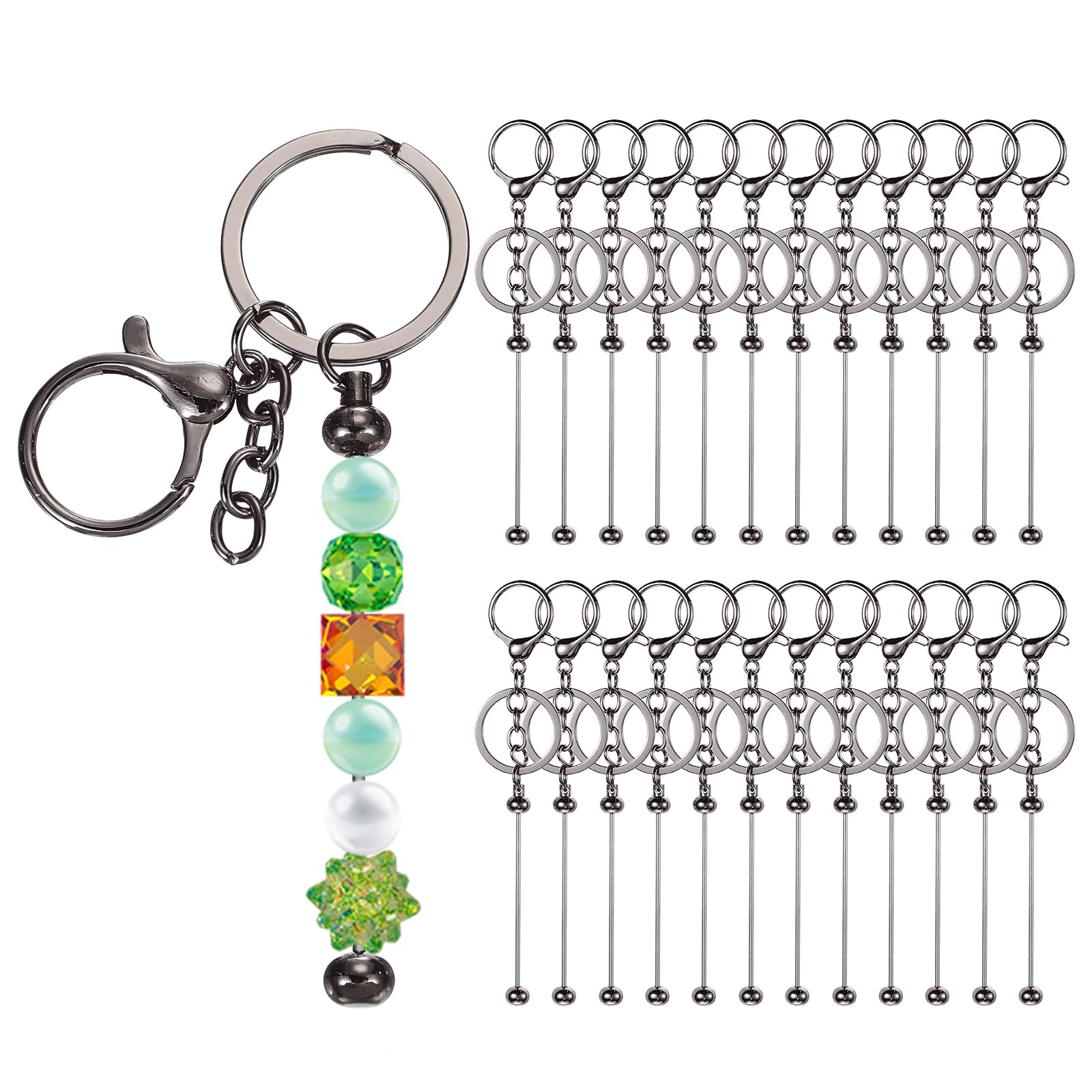 PATIKIL 24 Pcs Beadable Keychains Bars