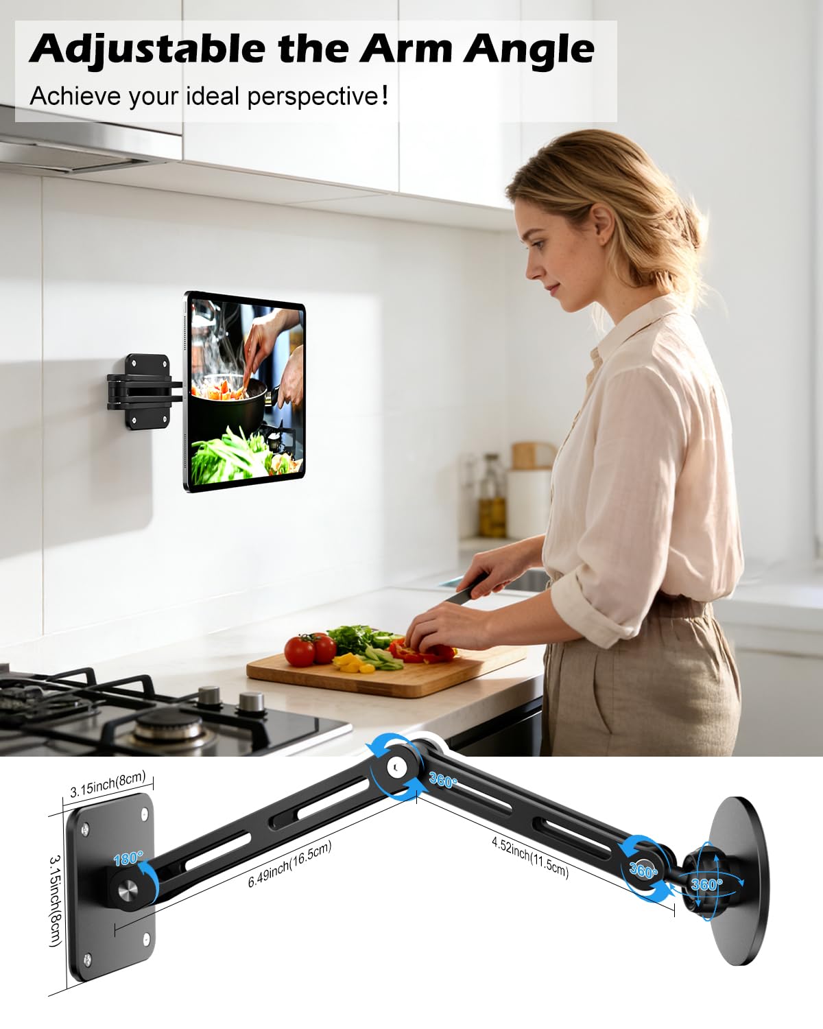 CloudValley Soporte Magnético Tableta, Soporte extensible de Aluminio para Tablet, [Ajustable en Múltiples ángulos 360° y Plegable] para iPad Pro/Air/Mini de 4.7 a 13", Galaxy Tab, Teléfonos y Tablets