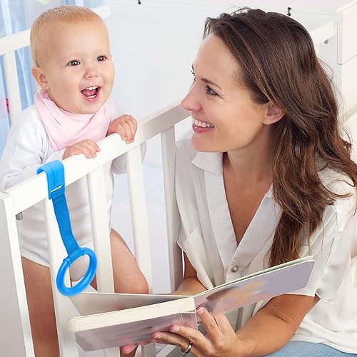 Miniatura 2 de Anillos de dominadas para bebé, paquete de 4 asistentes de pie de cama, anillos de tracción para niños pequeños, herramientas de entrenamiento para