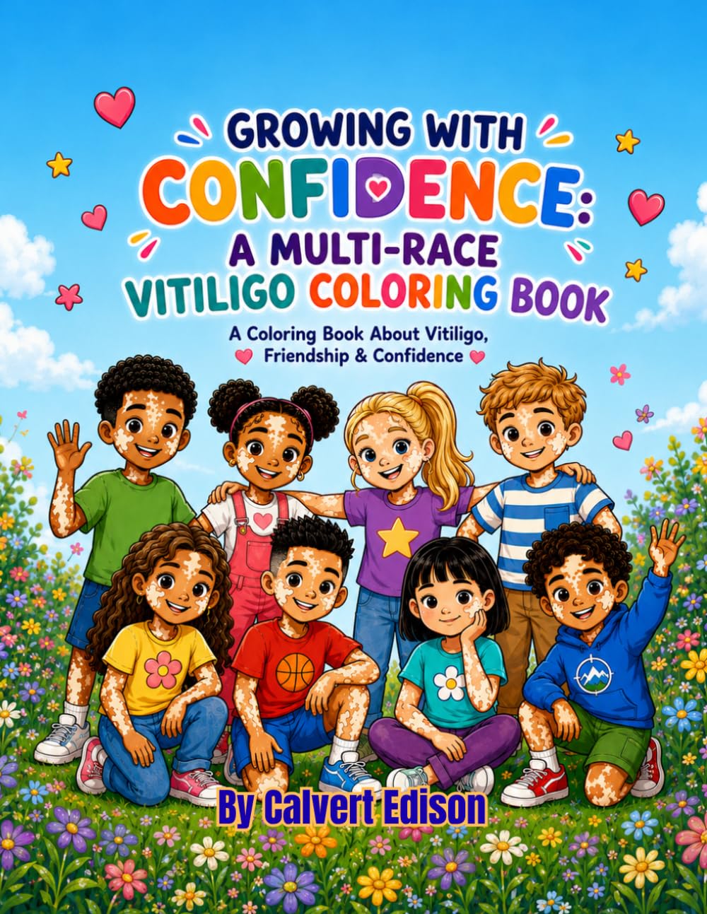 Growing With Confidence: A Multi-Race Coloring Book About Growing Up With Vitiligo