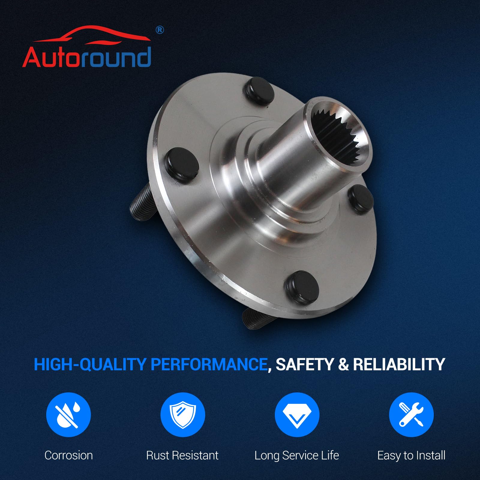 Juego De 2 Bujes Y Rodamientos De Rueda Delantera Para Ford Focus 2000-2011 | Incluye ABS, 4 Pernos