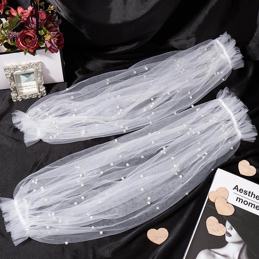 GORGECRAFT Puffärmel Aus Tüll - 2 Stück Mit Perlen Für Brautkleid