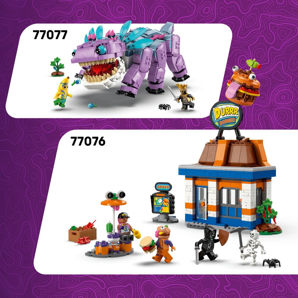 LEGO Fortnite Skórek i Iskra oraz obóz 77075 | Figurki z gry, do zabawy i ozdoby, gamingowy prezent dla fana Fortnite 7+, zestaw klocków dla dzieci, 250 elementów