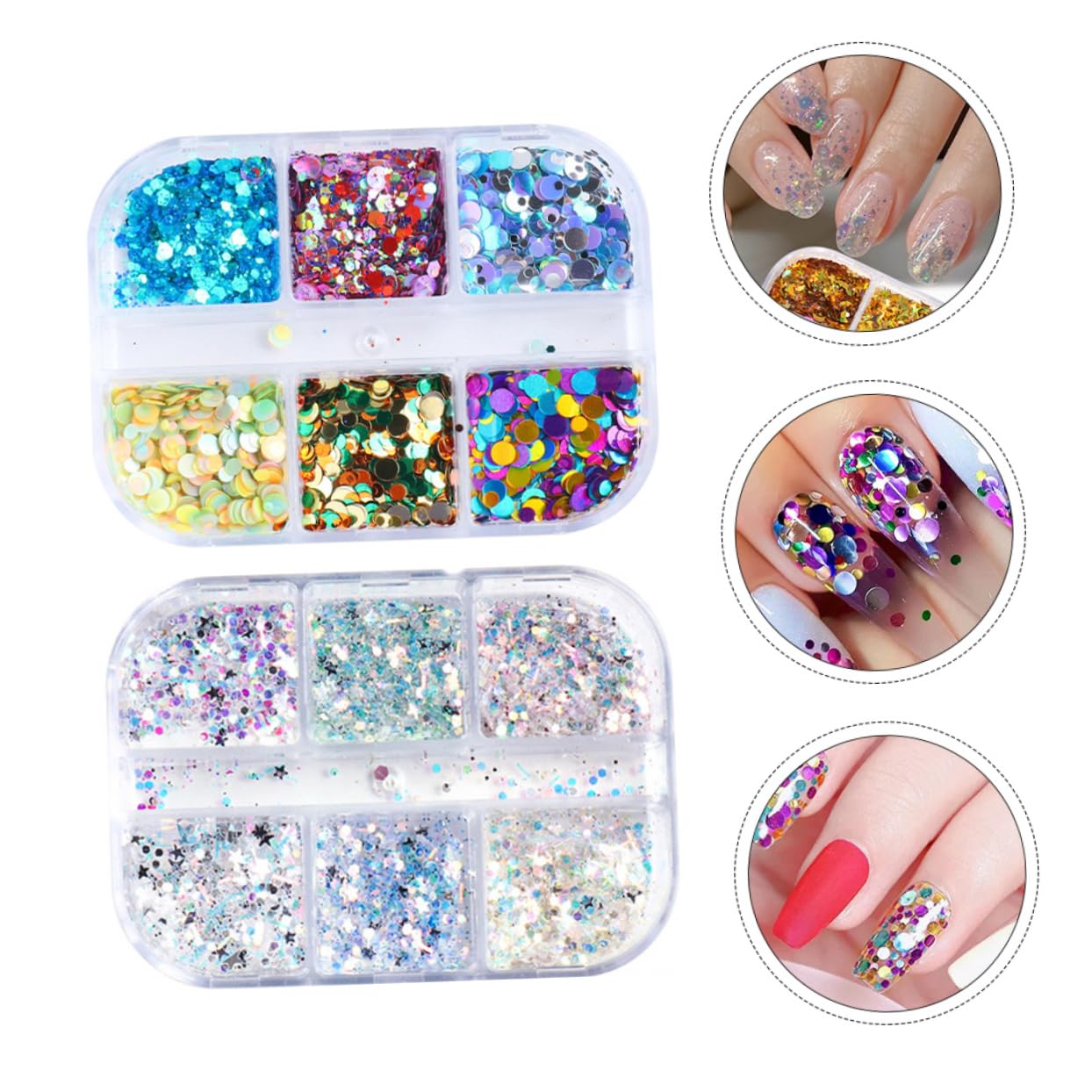 Healeved 3 Set Di Decorazioni Pratiche Per Unghie Unghie Finte Nail Art Manicure Facili Da Applicare 2 Scatole * 3