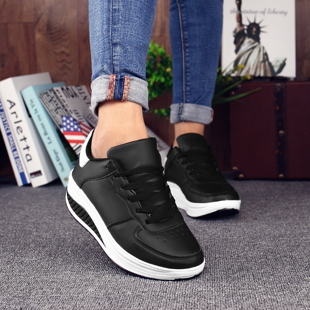 Mujer Cuña Deportivas Zapatillas Plataforma Casual Running Sneakers Ligero Caminar Zapatos