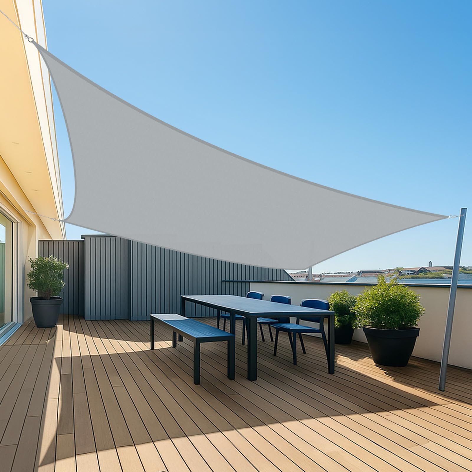 Voile d'ombrage haute densité PES grise 2x2m étanche et durable