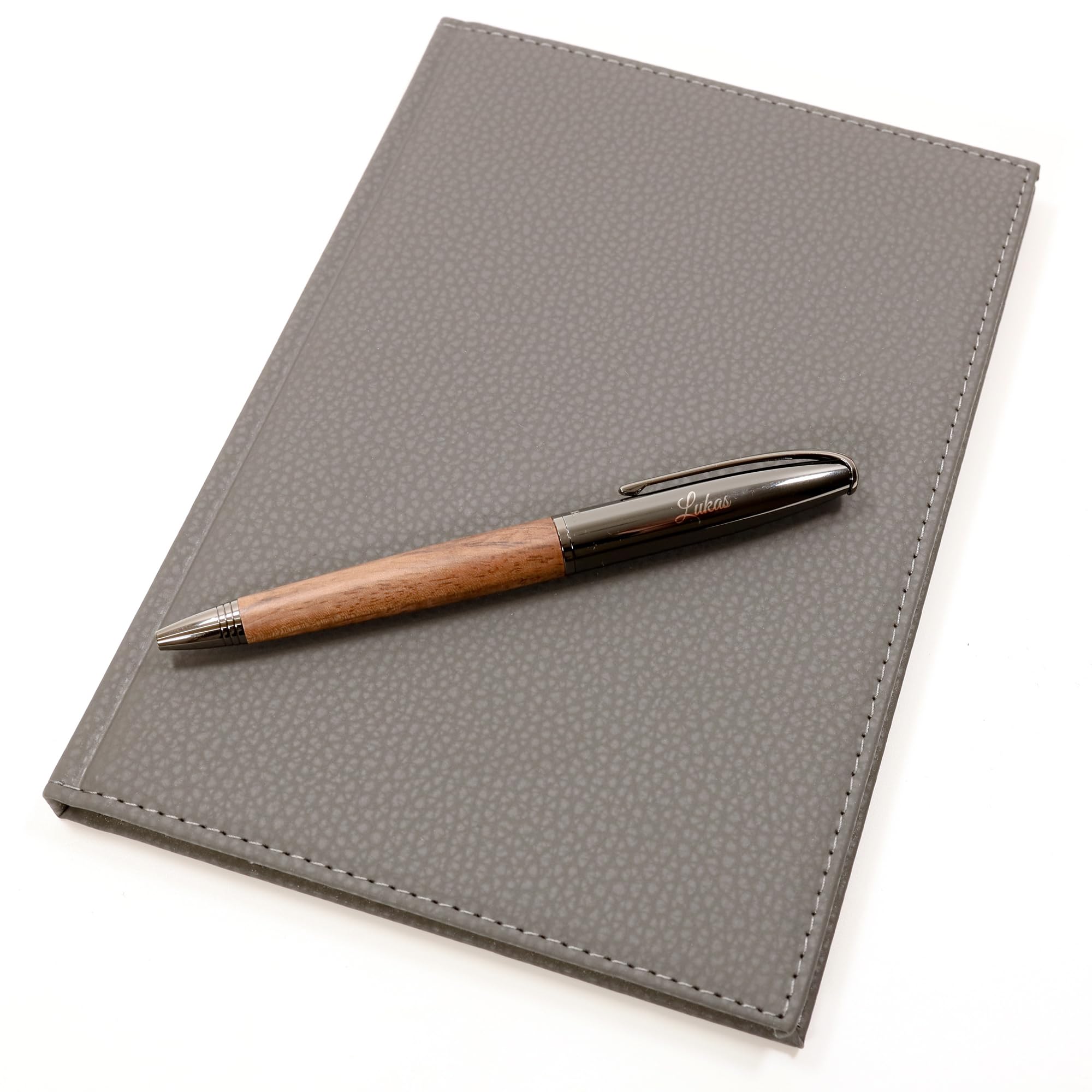 Penna A Sfera Regalo, Penna A Sfera In Legno Fatta A Mano, Incisione Laser, Personalizzata Confezione Regalo,da Ufficio, Idee Regalo Per Lui E Per Lei (Maple & Rosewood - Foto 4