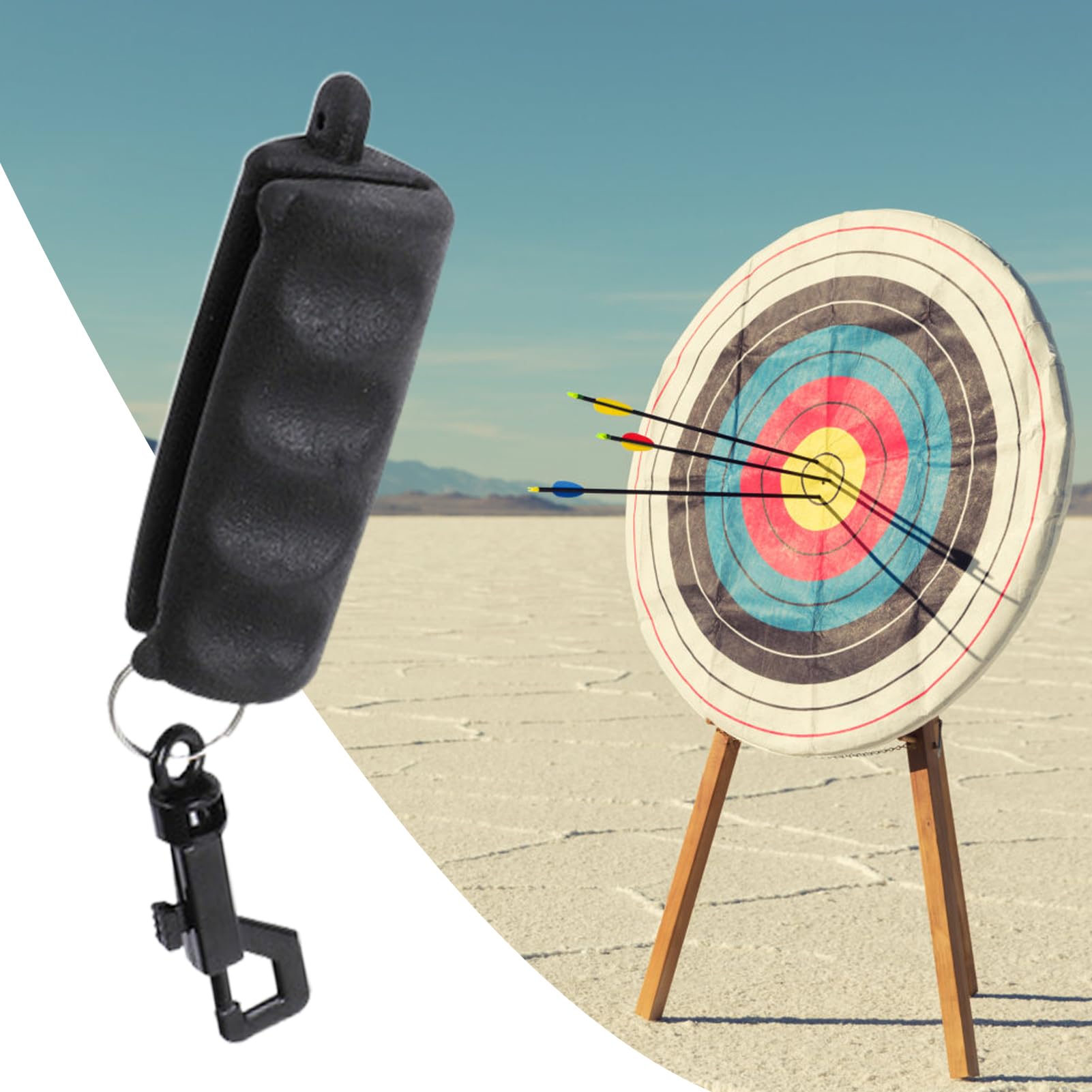 Herramienta de agarre de tiro con arco, extractor de flechas de tiro con arco, recuperador de rango de tiro | Dispositivo ergonómico de recuperación de agarre de goma, extractor de tensión de mango