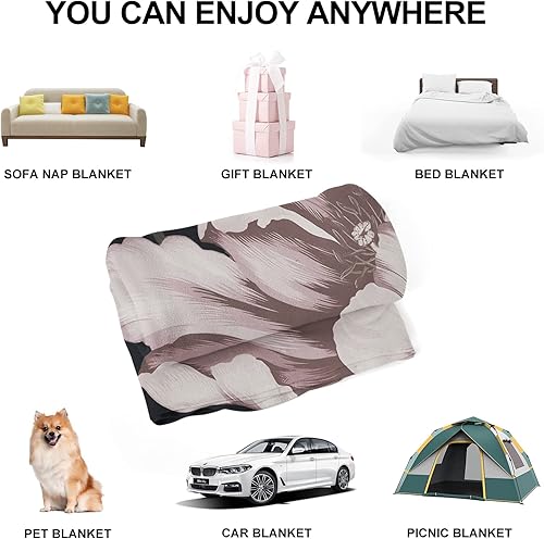 Miniatura 5 de BTZO Manta floral de flores silvestres, manta con patrón de flores, suave, cálida y acogedora, manta de felpa, mantas de felpa para decoración del