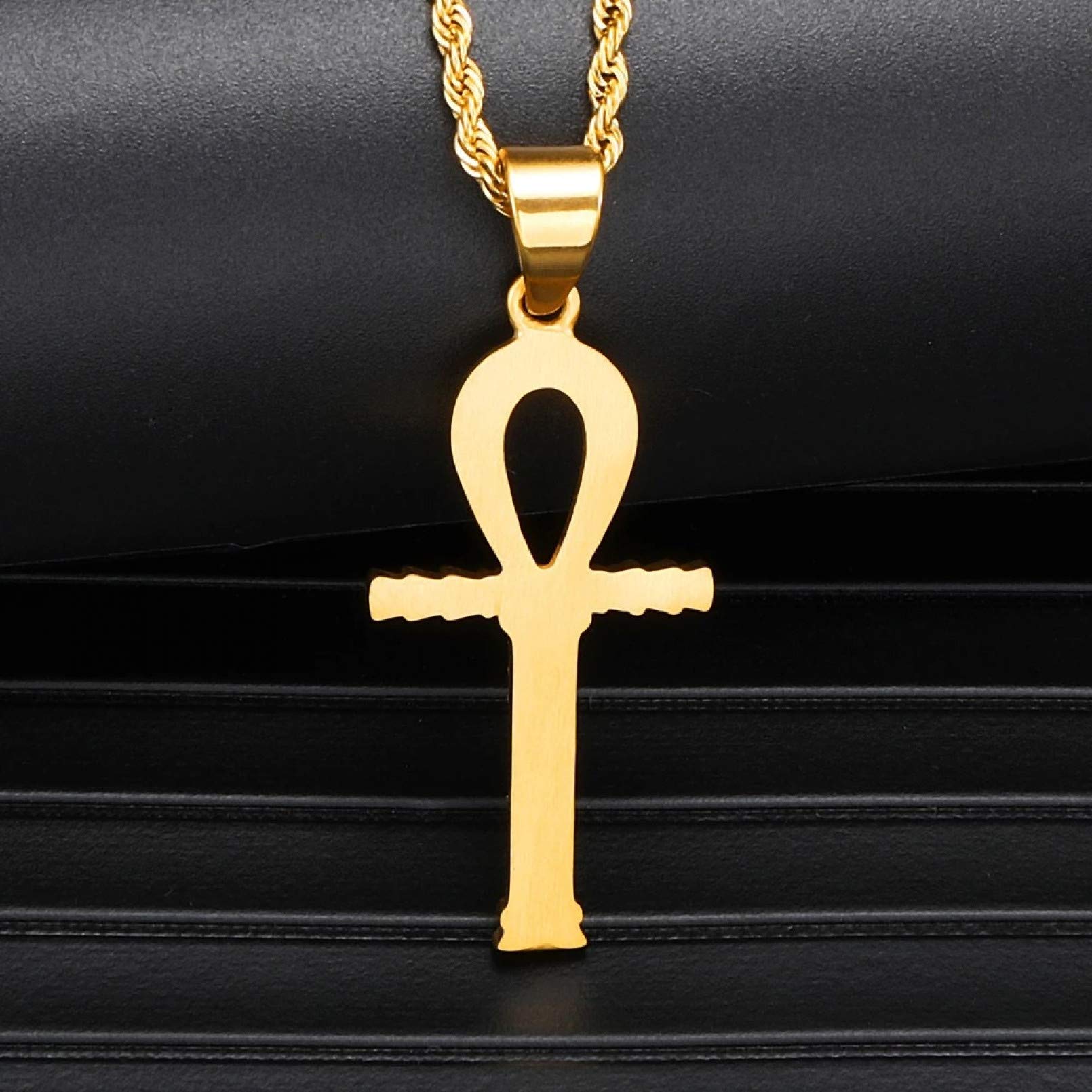 BAJIE Męski naszyjnik z wisiorkiem Iced Out Bling Cross Rhinestone męskie wisiorki i naszyjniki biżuteria klucz życia wisiorek łańcuszek naszyjnik