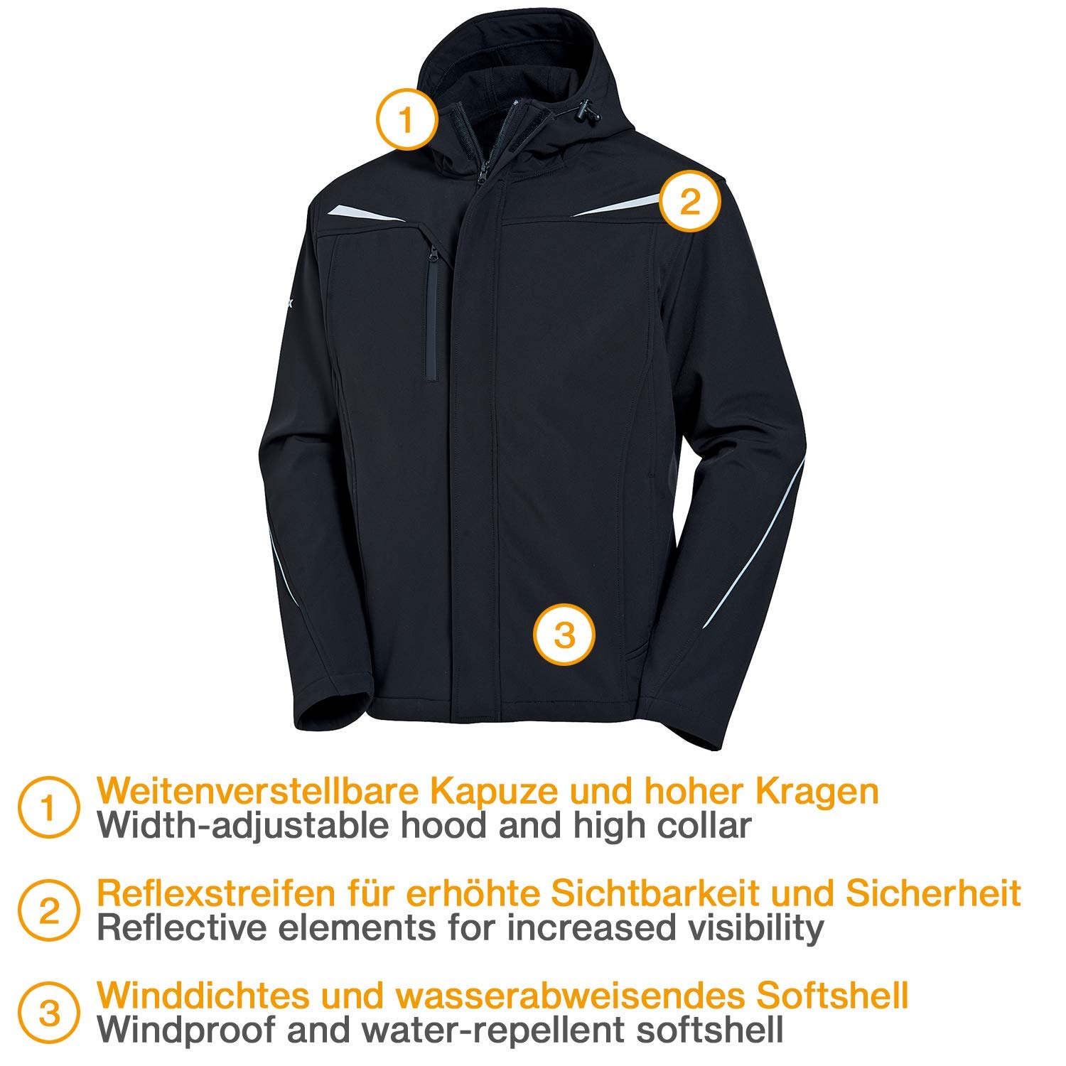 Uvex Synexxo Herren-Arbeitsjacke - Schwarze Männer-Softshelljacke - Sehr Atmungsaktiv