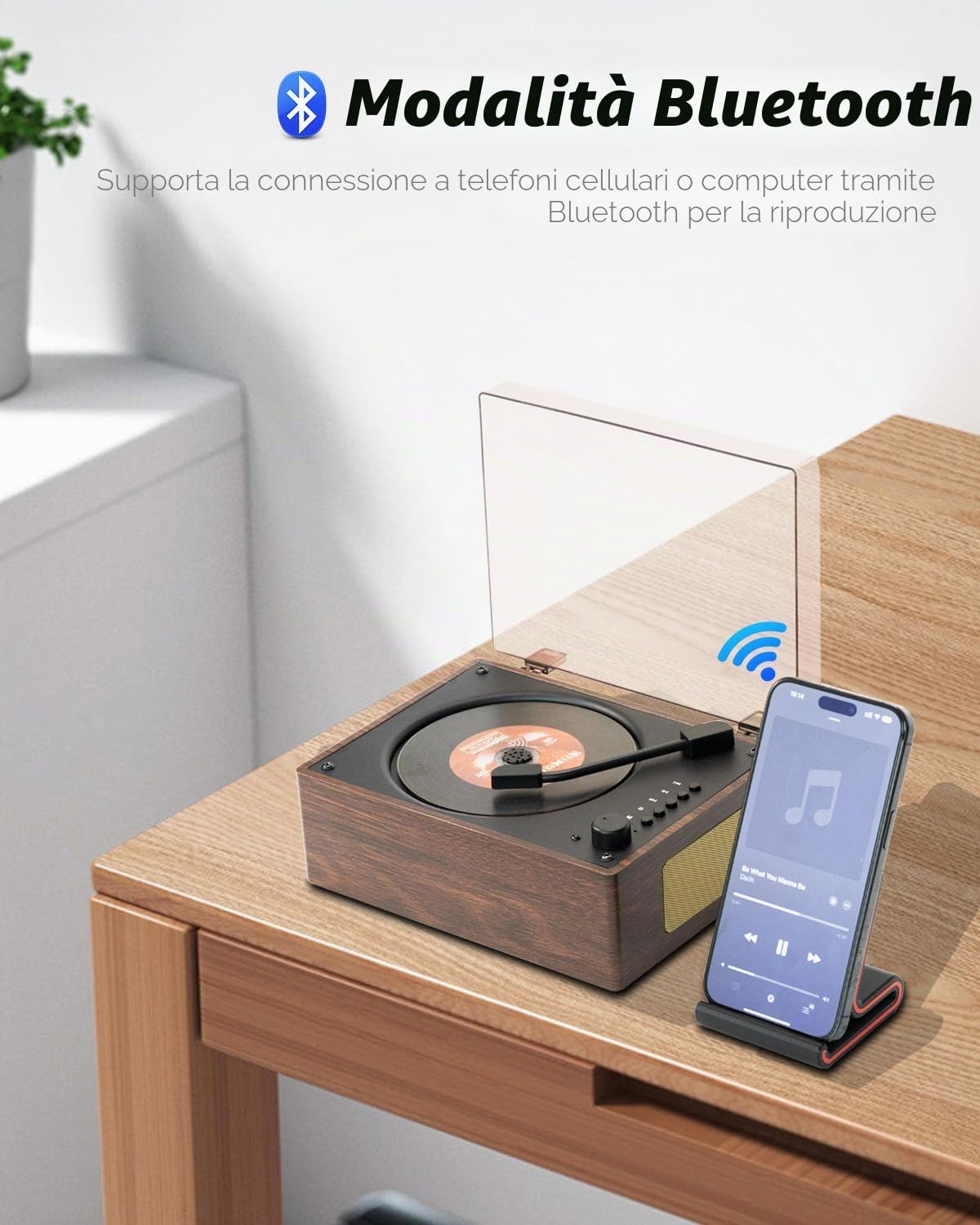Lettori CD Portatili per la Casa Retro: Altoparlante Musicale Hi-Fi Bluetooth Batteria Integrata Telecomando Supporto AUX/USB Lettore per l'arredamento della casa Regali per gli Appassionati di Retrò