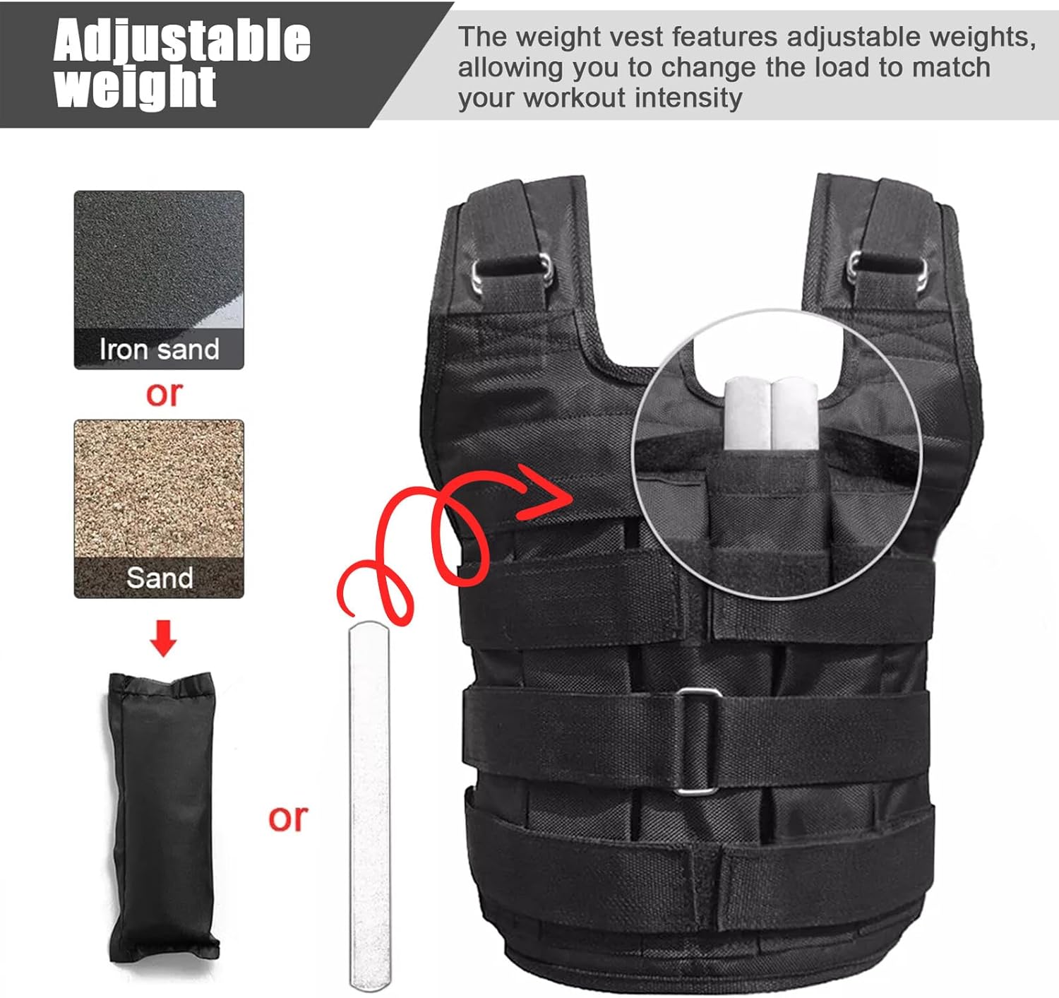 GALPADA Adjustable Weighted Vest for Men and Fitness Vest with Breathable Fabric Versatile Design for Strength Training Cardio Workouts Gym and Outdoor Activities