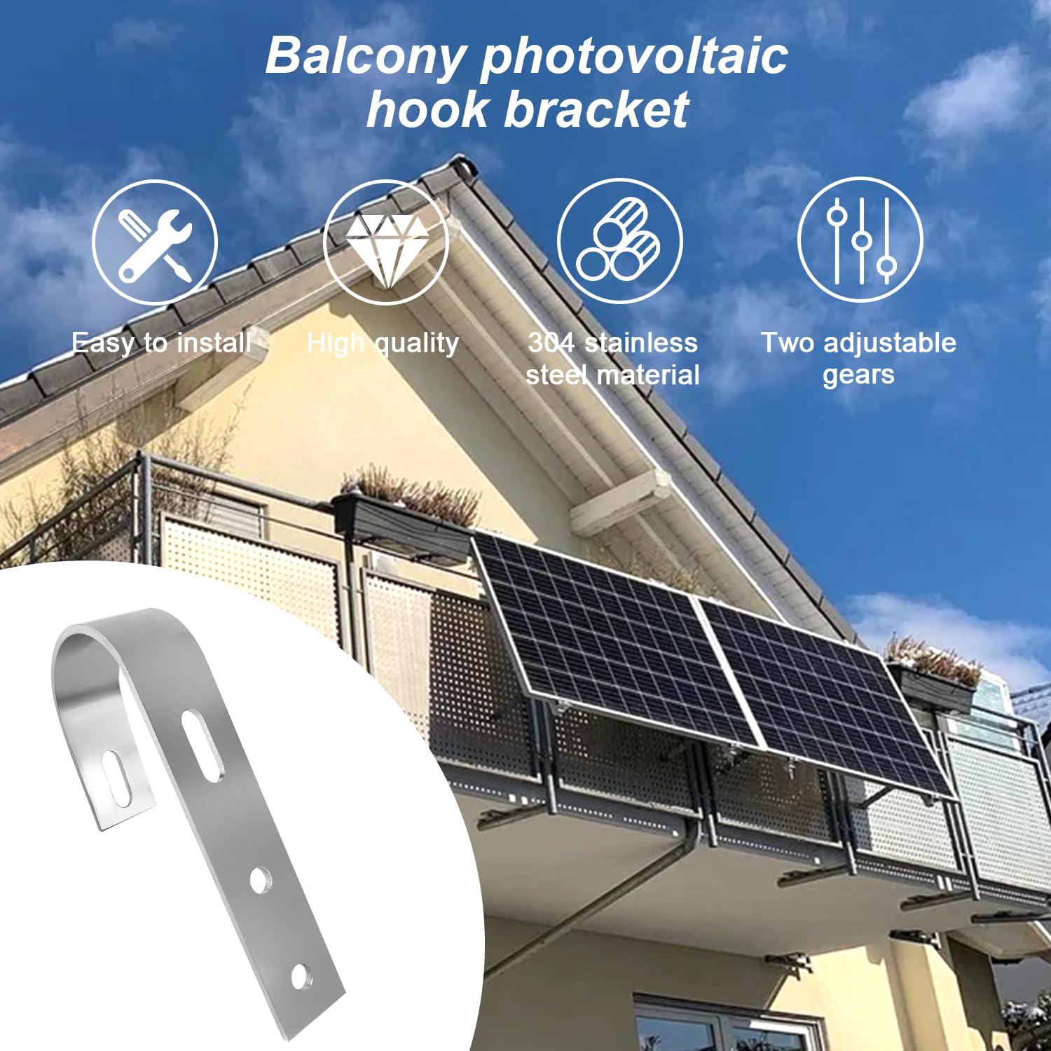 Supporto A Pannelli Solari Kit Staffe Per Pannelli Fotovoltaici Maxentico - 6 Pezzi In Alluminio, Regolabili Per Balcone O Tetto Sistema Fissaggio Pannelli Solari - Foto 9