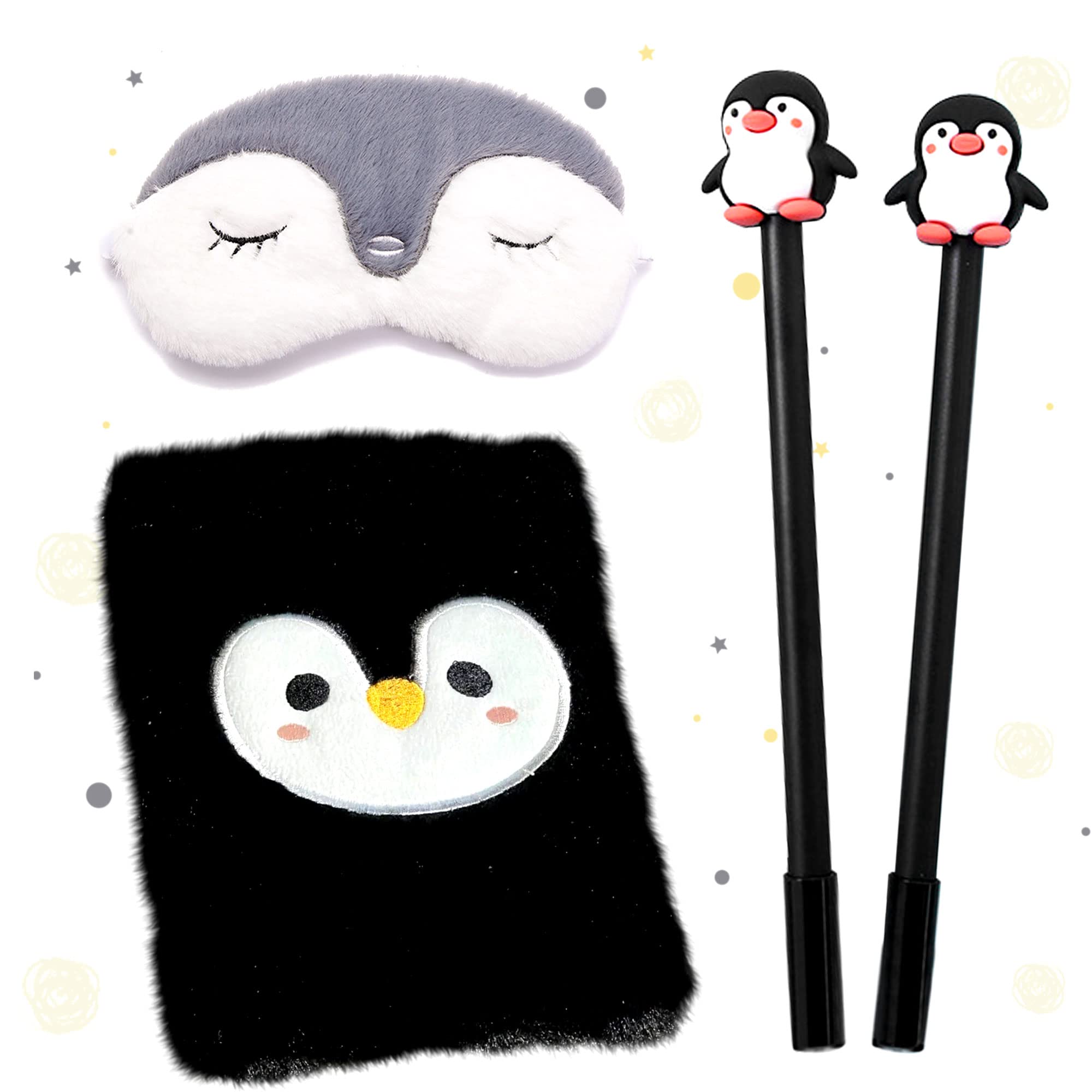 JeVenis Penguin Gifts for Girl Penguin Notebook Penguin Pencil Pen Penguin Eyemask Penguin Stationery Office Supplies Penguin Party Supplies Favors