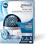 Ariasana Aero 360° kit Assorbiumidità in Plastica Riciclata, Deumidificatore non Elettrico e Riciclabile, Assorbi Umidità contro Condensa e Muffa, 1 Dispositivo e 1 Ricarica TAB da 450 g